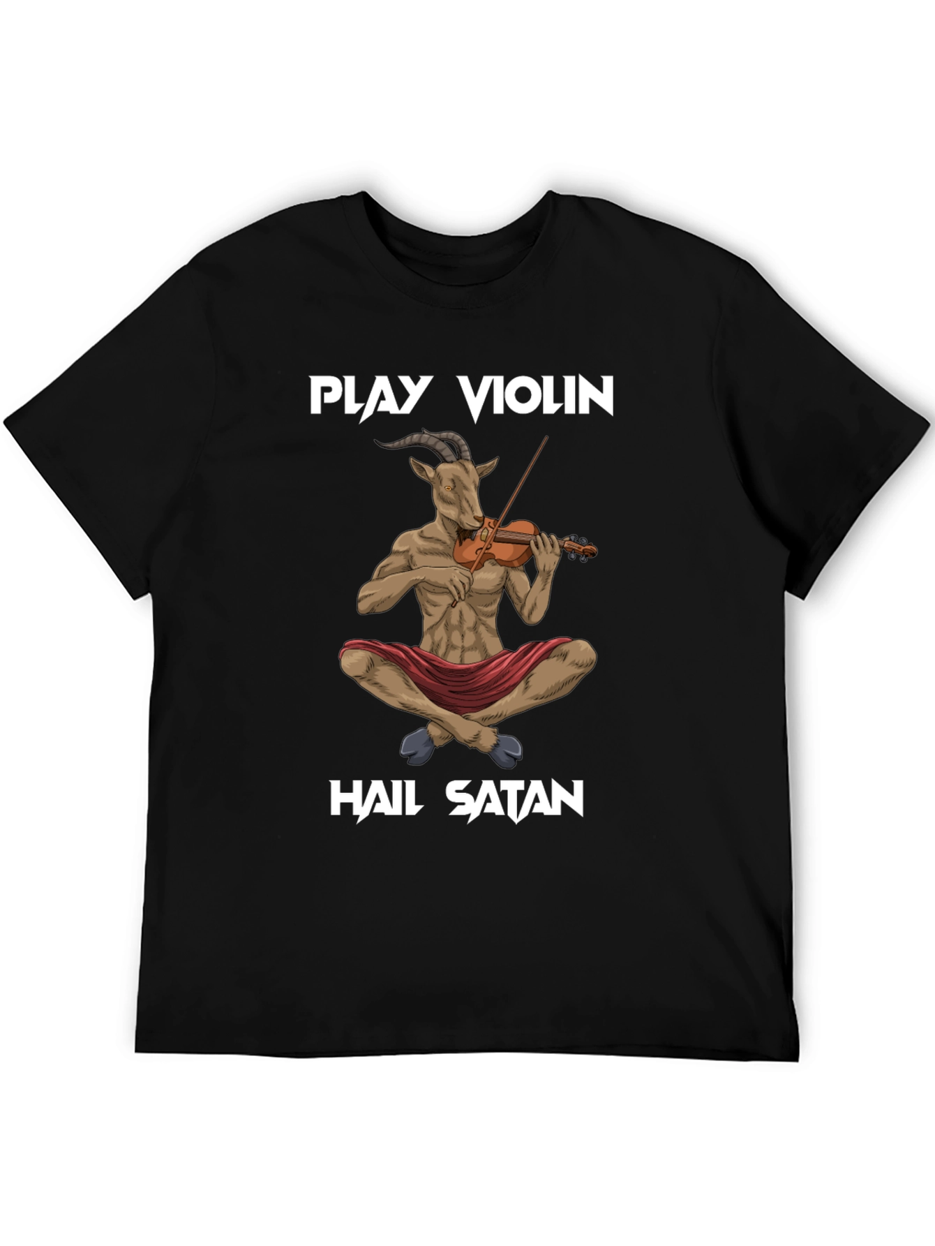 Black Play Violin, Hail Satan T-Shirt view 5