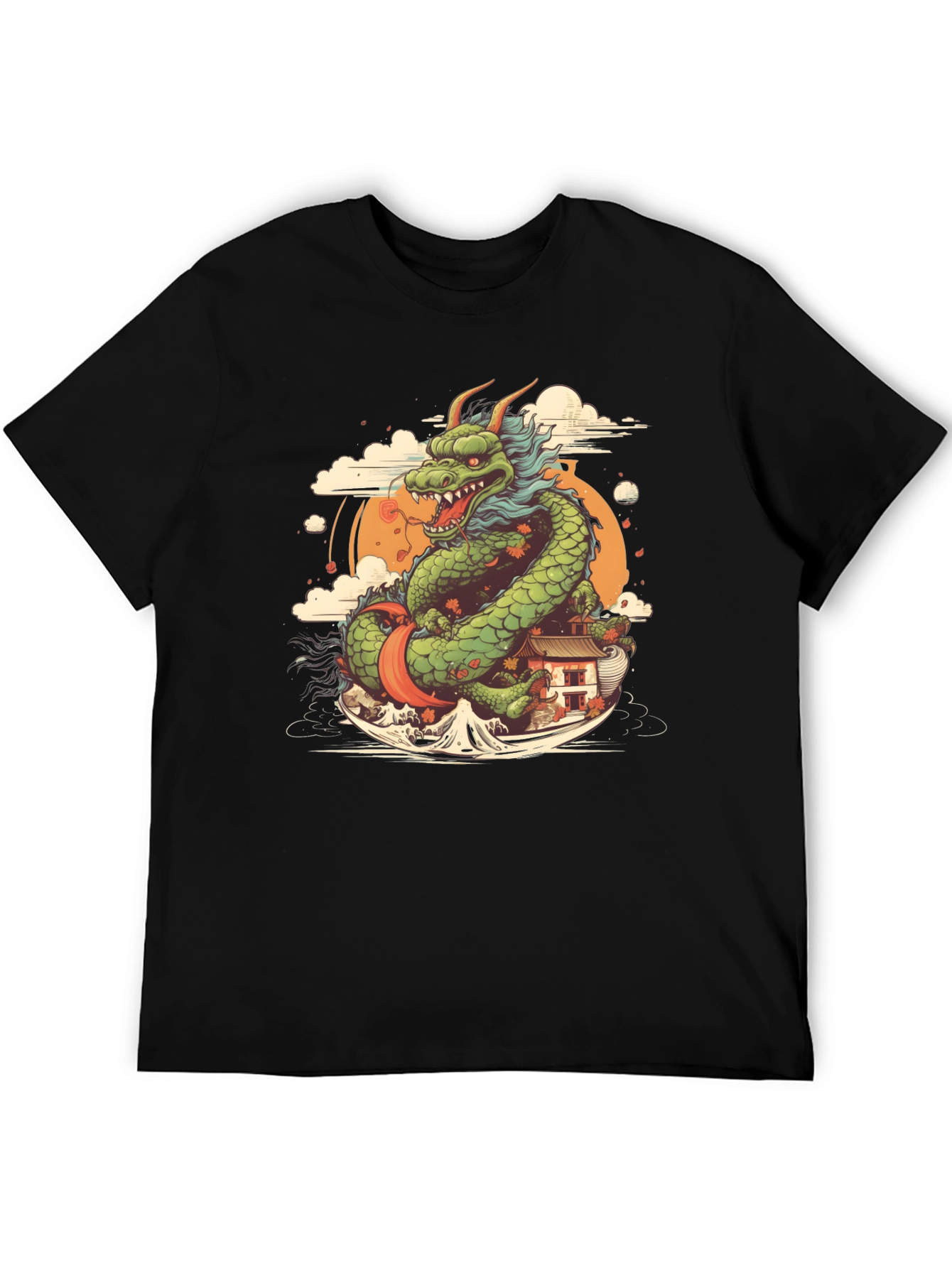 Black Dragon Graphic Tee - Japanese Art Inspired view 5