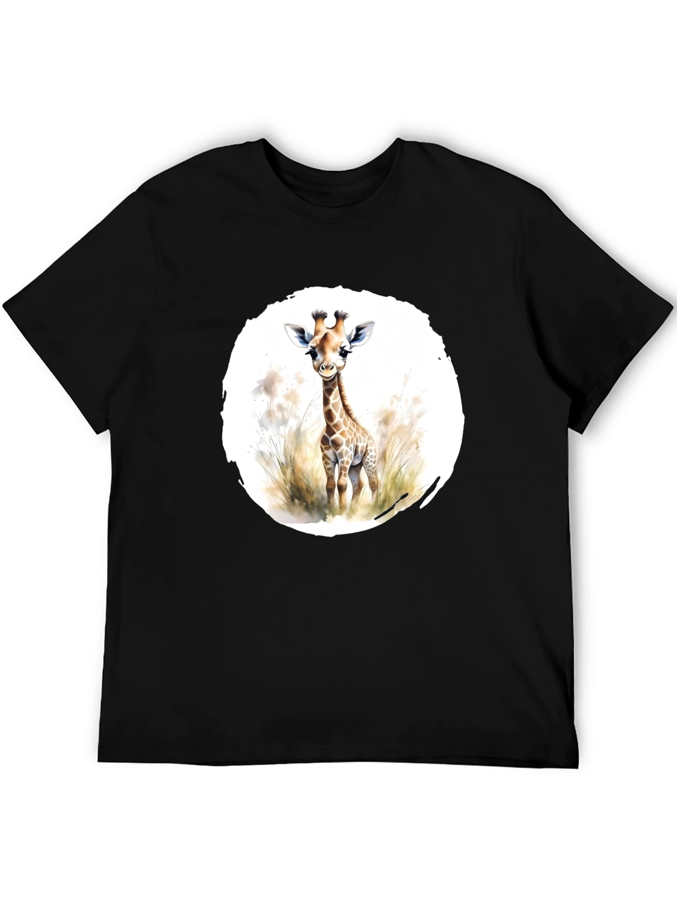 Black Giraffe Graphic Tee - Unisex Black T-Shirt view 5