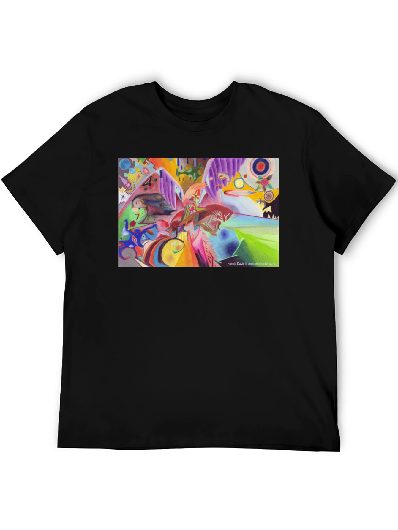 Black Abstract Art Print Tee - Stylish & Unique Design view 5