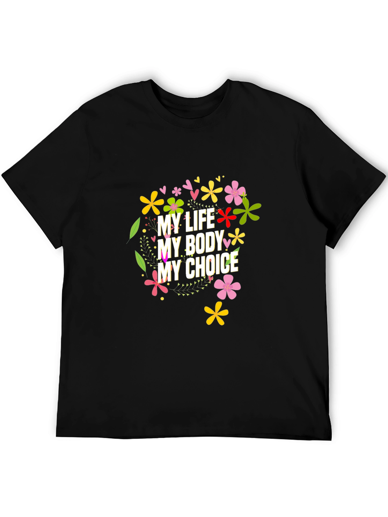 Black My Body My Choice Floral Tee view 5