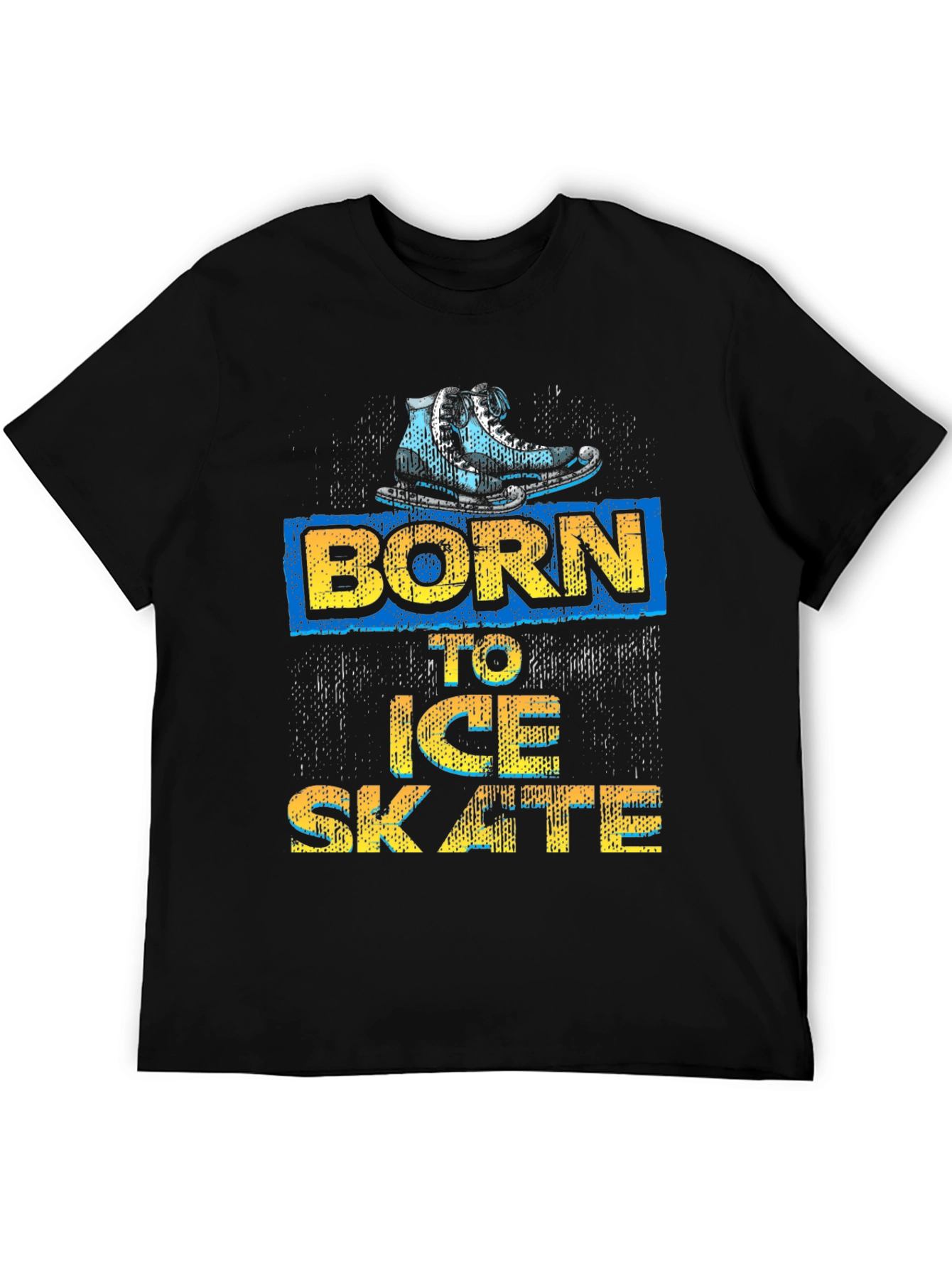 Black Born to Ice Skate Black Graphic Tee view 5