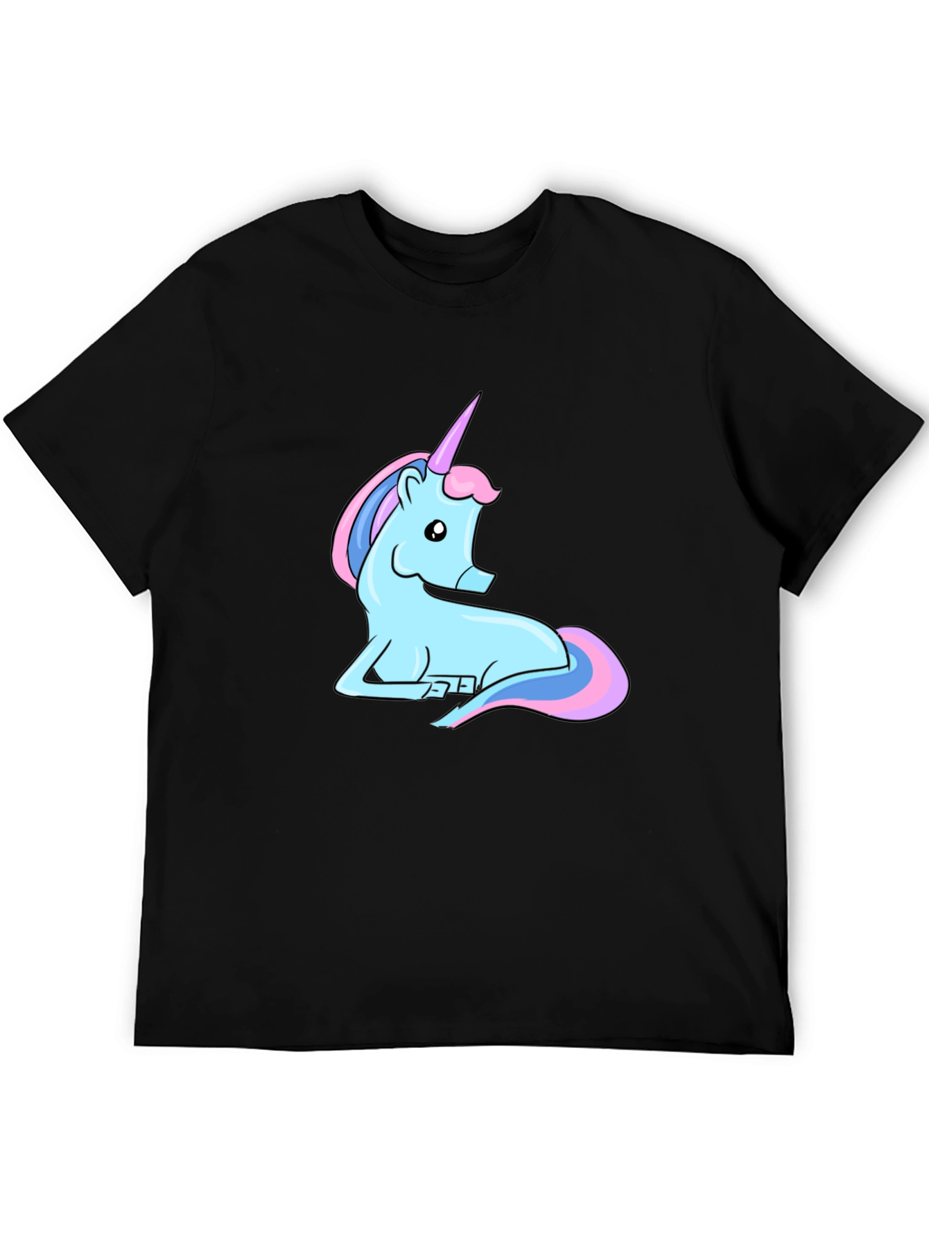 Black Unicorn Graphic Tee - Black Cotton Blend view 5
