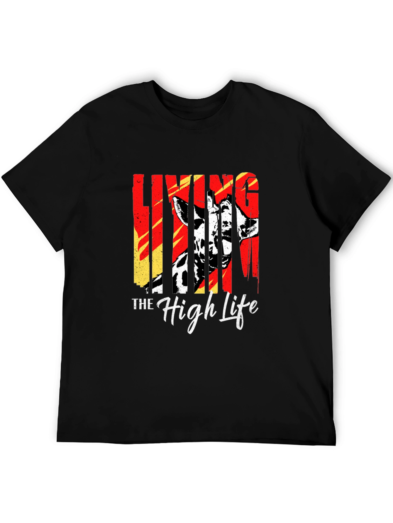 Black Living The High Life Giraffe T-Shirt - Black view 5