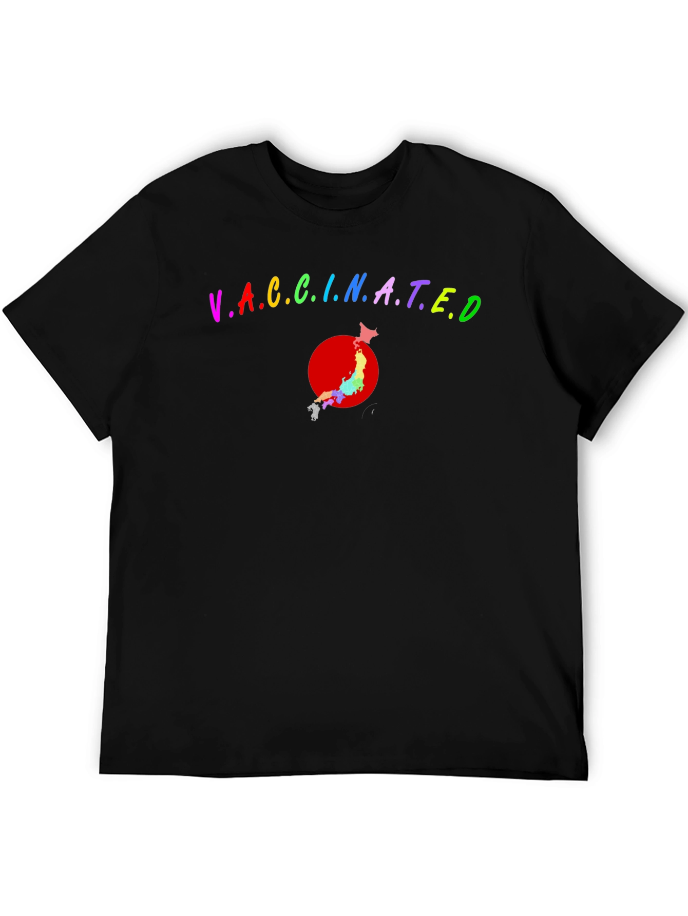 Black Vaccinated Japan Pride T-Shirt view 5