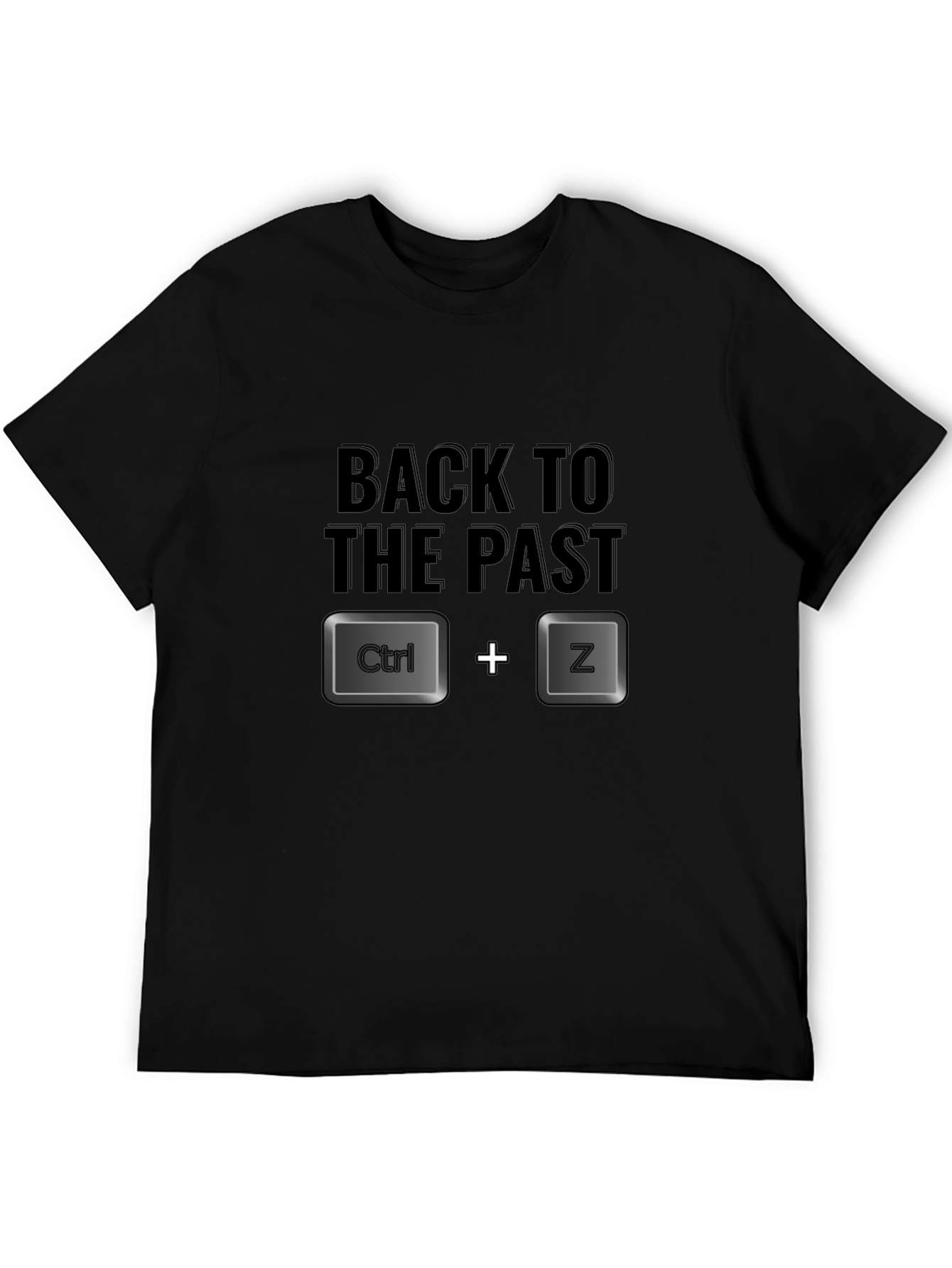 Black Back to the Past Ctrl+Z Black T-Shirt view 5