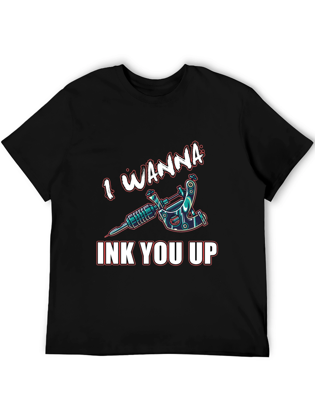 Black I Wanna Ink You Up Tattoo T-Shirt - Black Cotton view 5