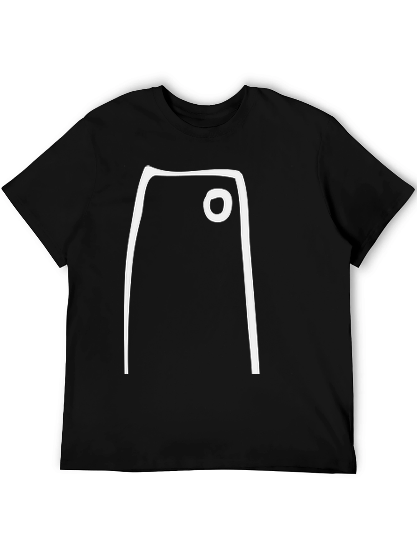 Black Minimalist Graphic Tee - Abstract White Shape on Black view 5