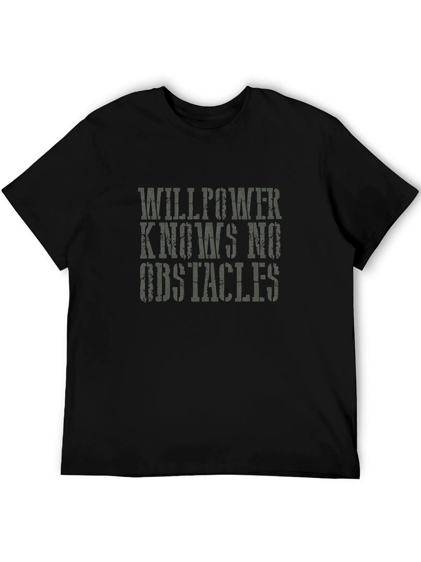 Black Willpower Motivational Graphic Tee view 5