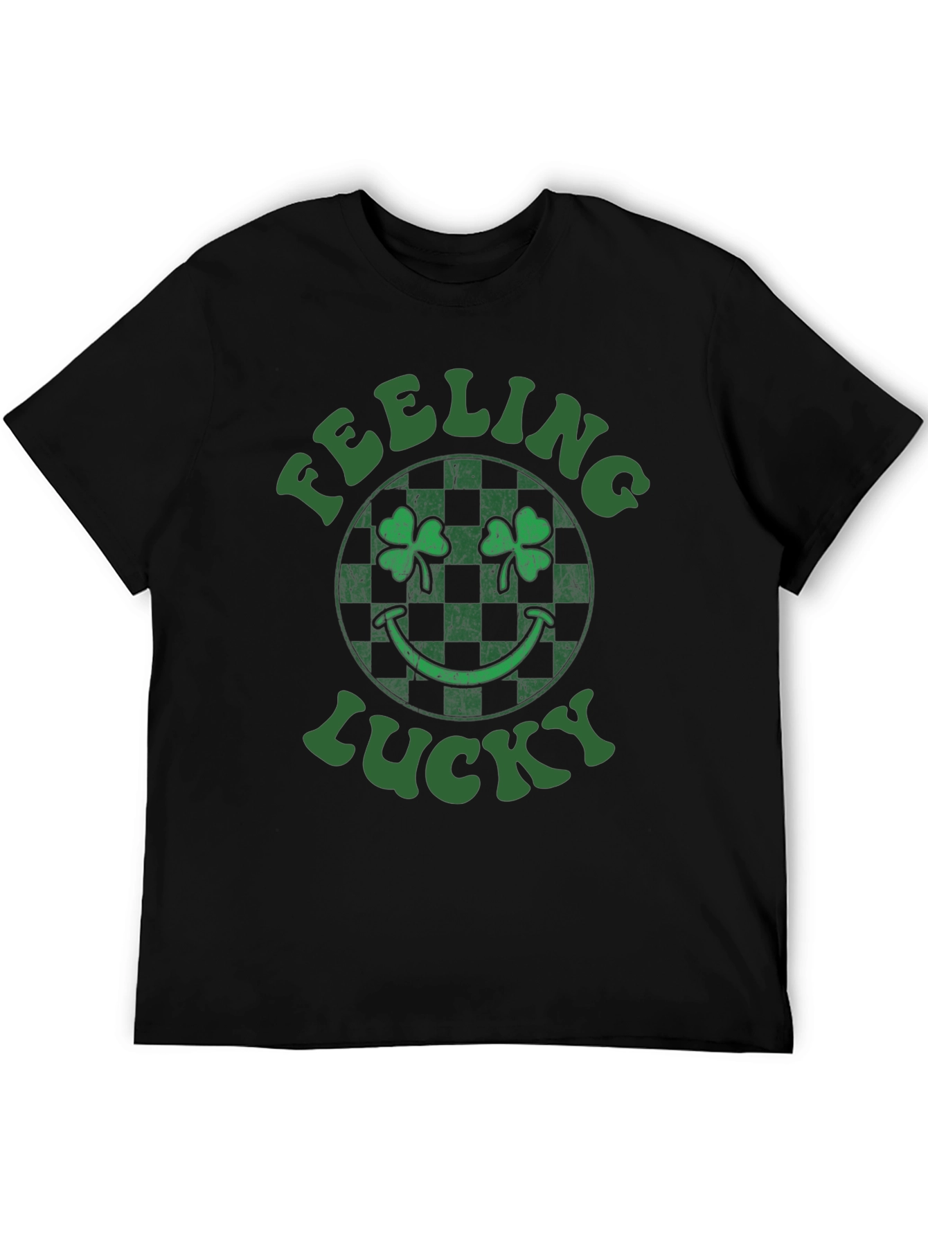 Black Feeling Lucky St. Patrick's Day Shamrock T-Shirt view 5