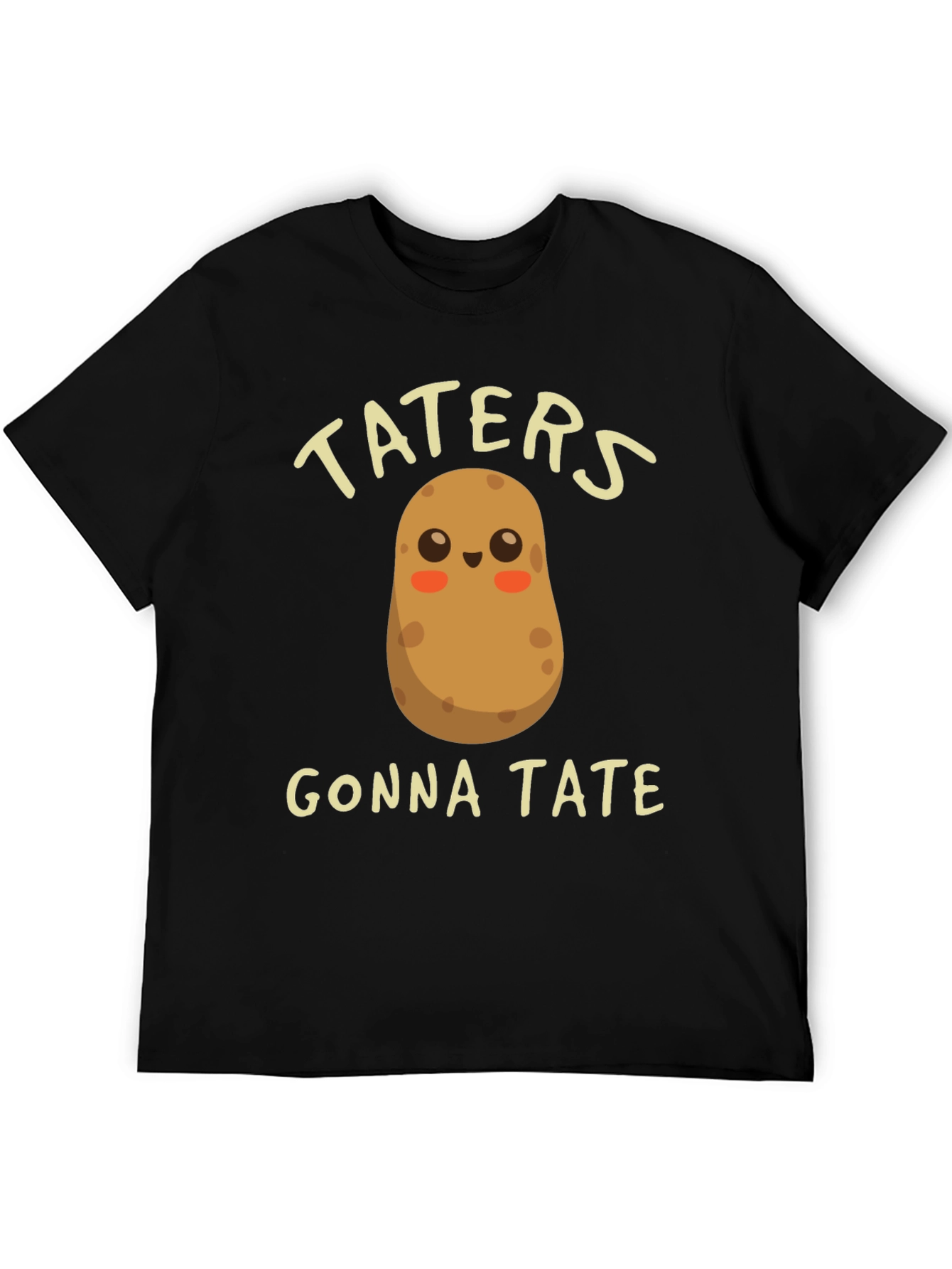 Black Funny Potato T-Shirt - Taters Gonna Tate - Novelty Tee view 5