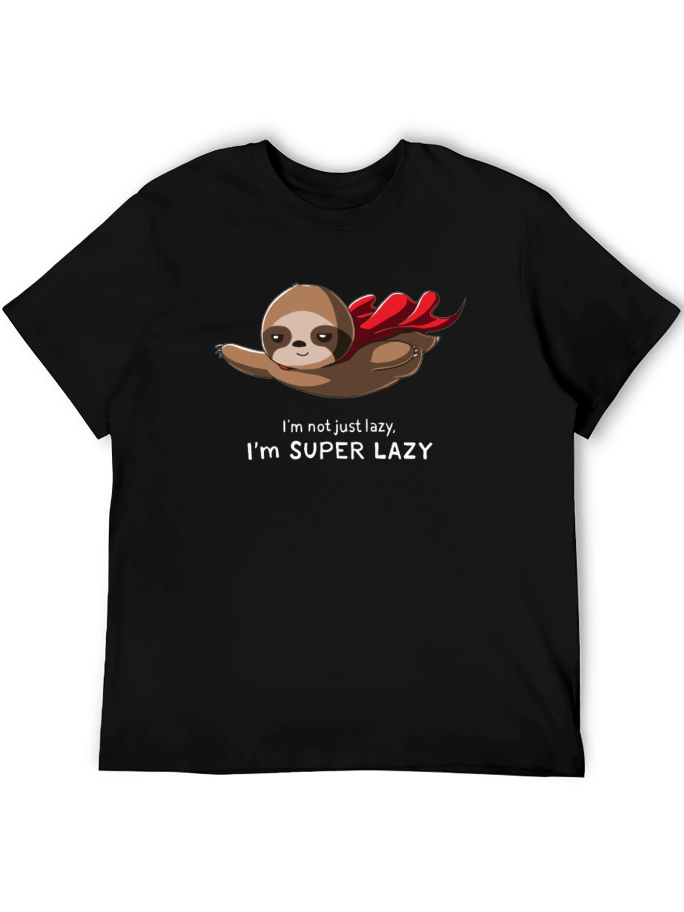 Black Super Lazy Sloth T-Shirt - Funny Animal Tee view 5