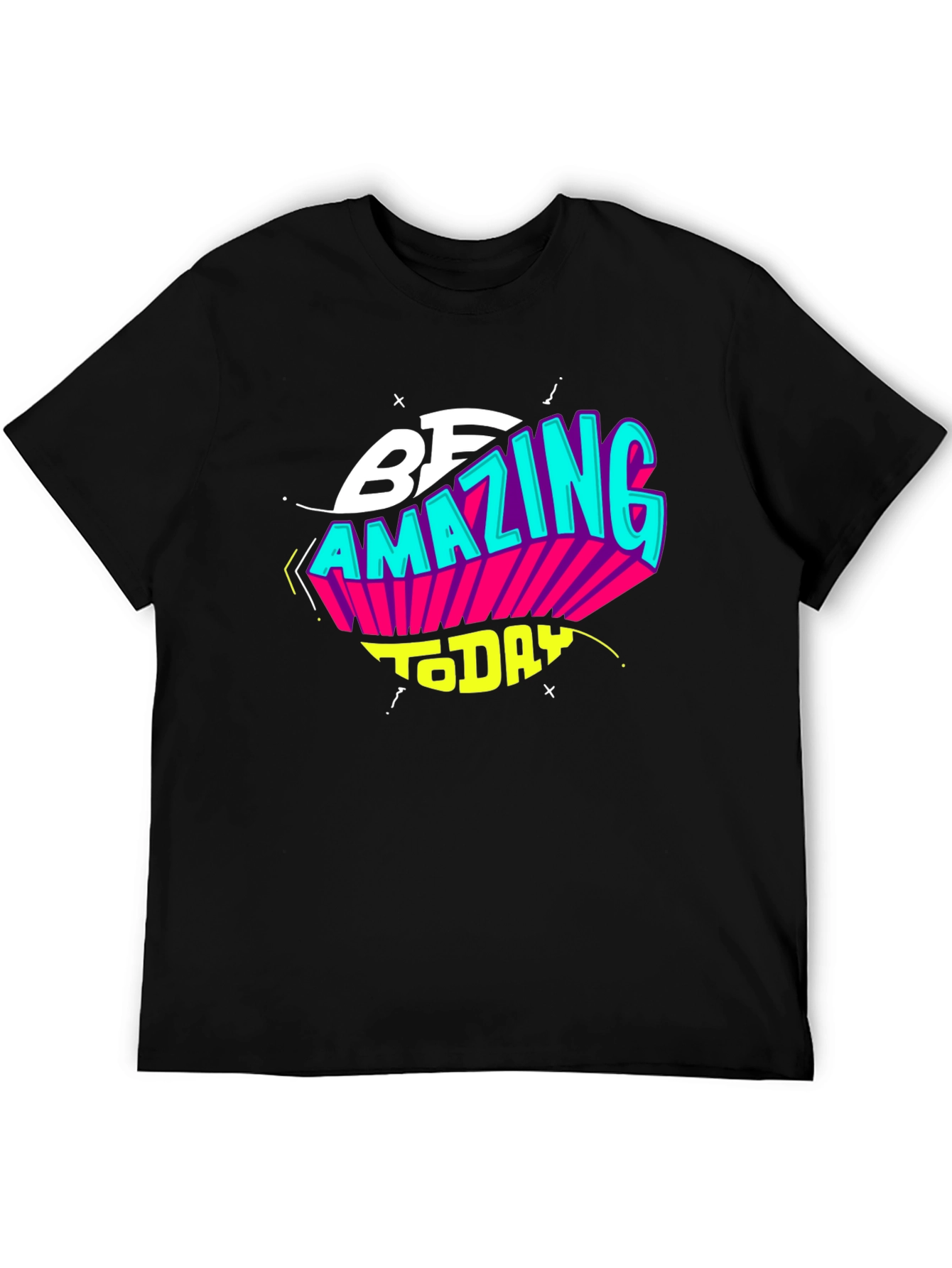 Black Be Amazing Today Black Graphic T-Shirt view 5