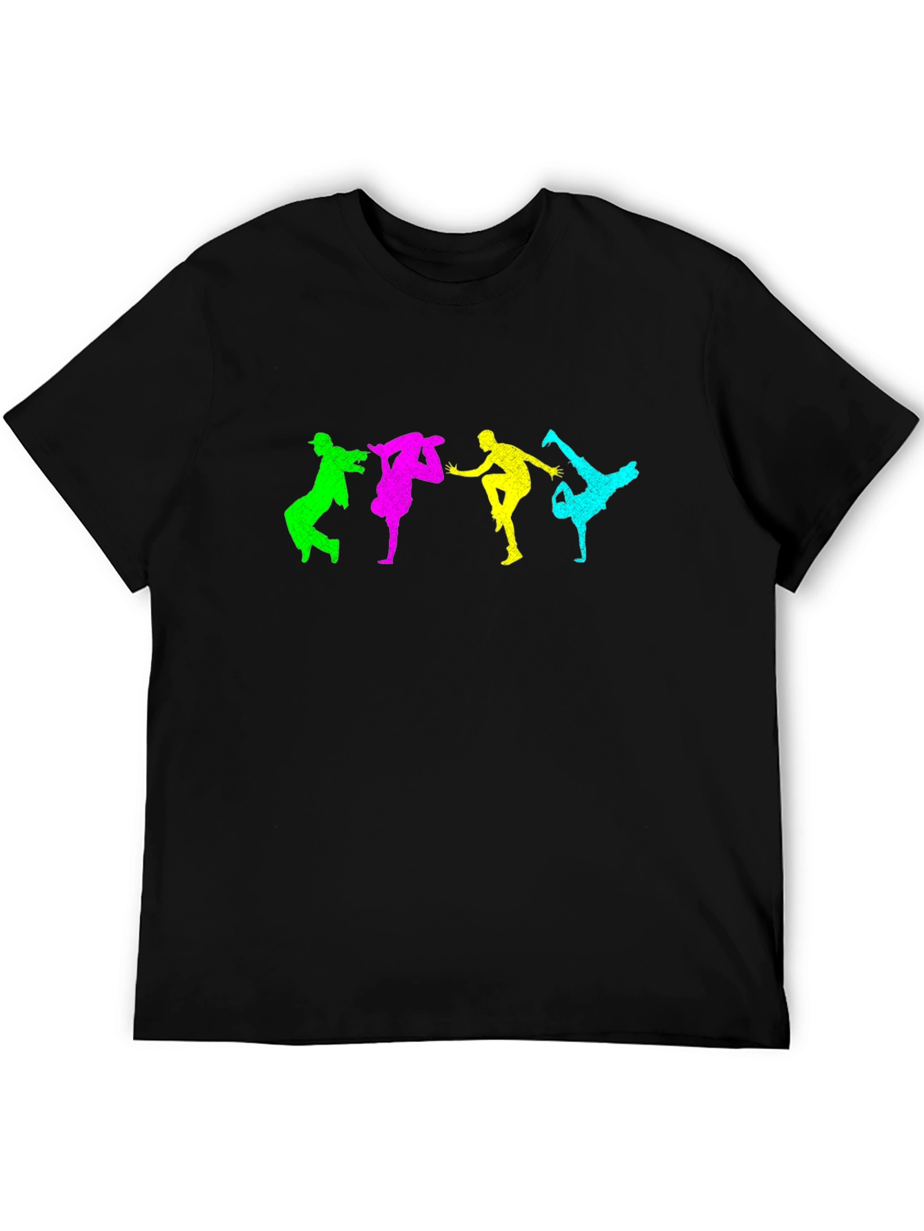 Black Colorful Breakdance Graphic T-Shirt view 5