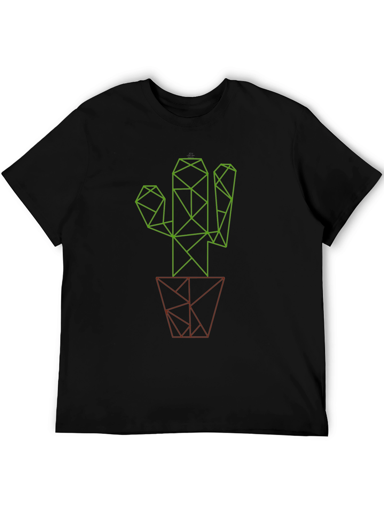 Black Geometric Cactus Graphic Tee view 5