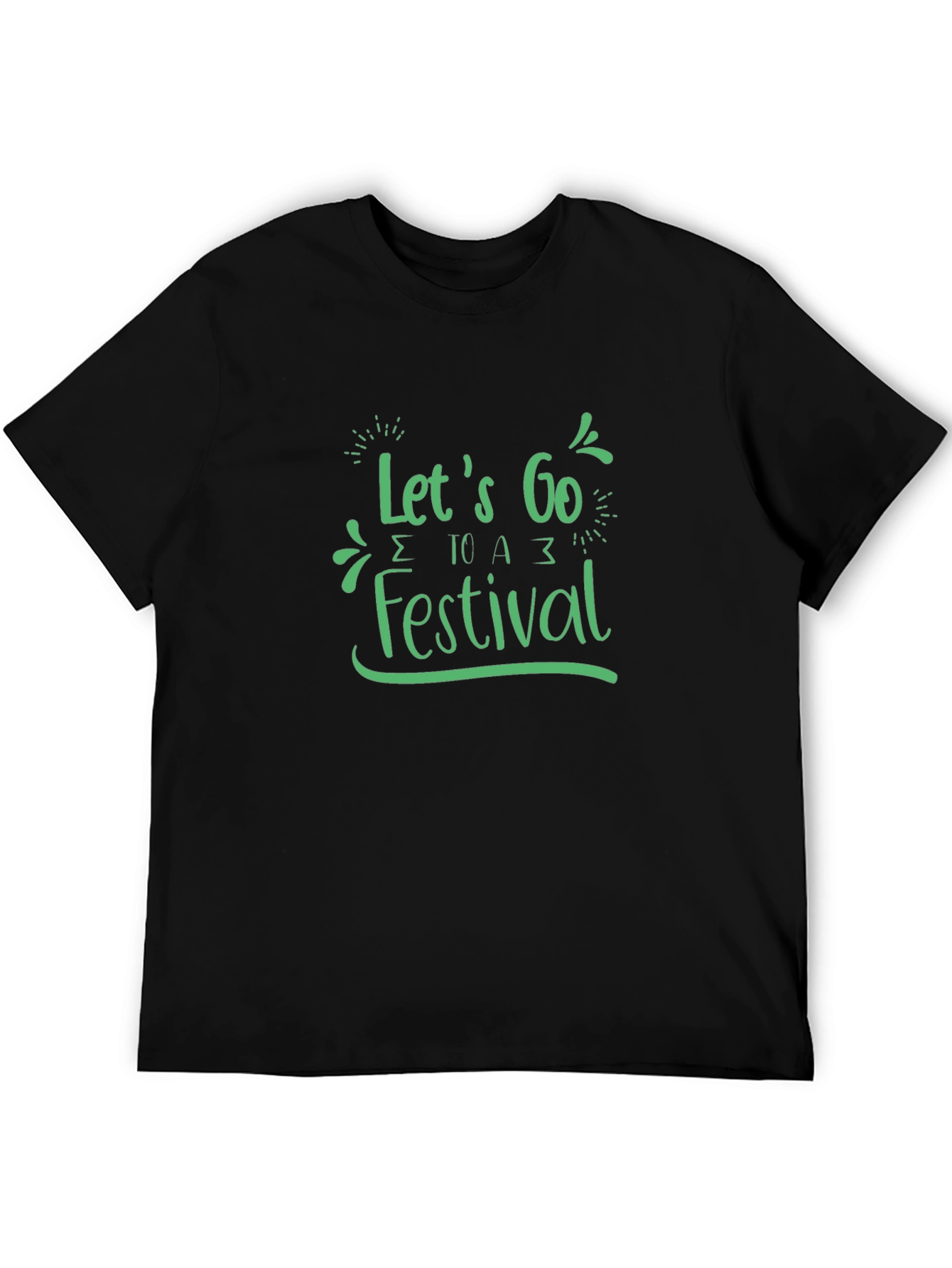 Let's Go to a Festival Black Graphic Tee - 5
