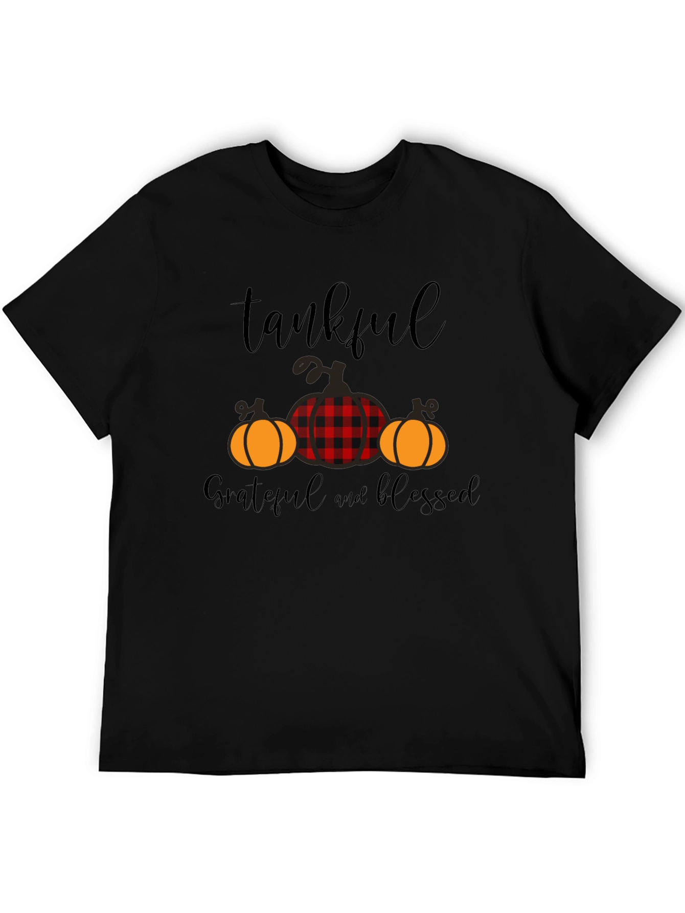 Thankful Grateful Blessed Pumpkin T-Shirt - 5