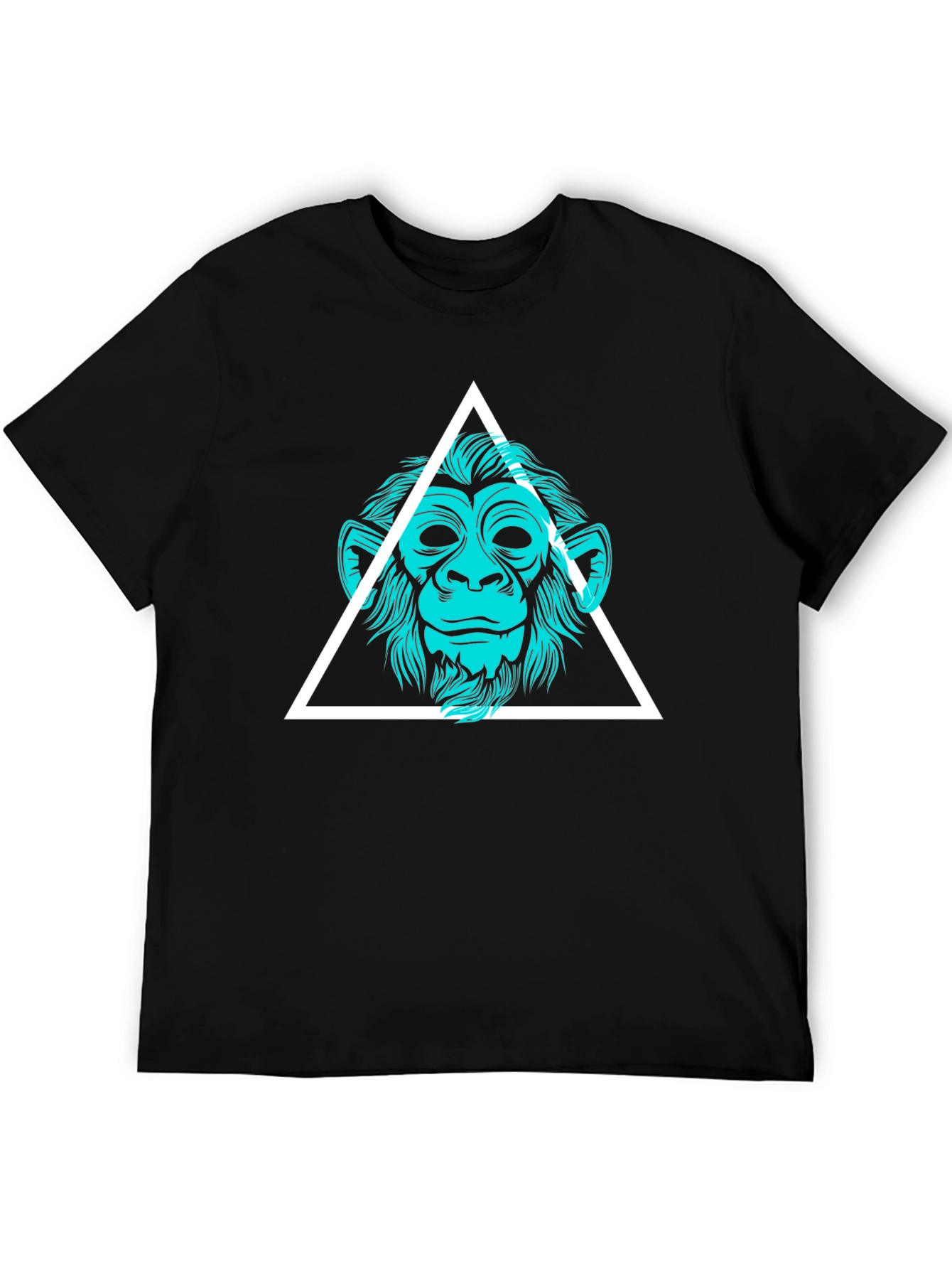 Black Geometric Monkey Graphic Tee view 5