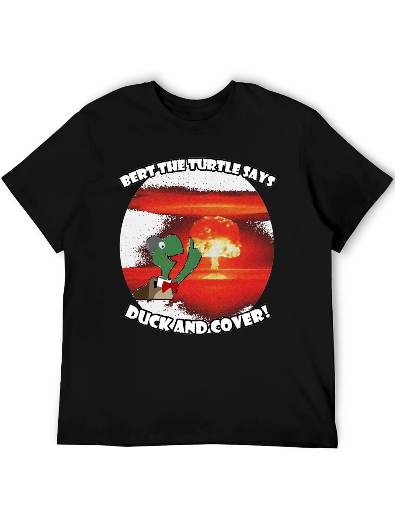 Black Bert the Turtle Duck and Cover Graphic Tee view 5