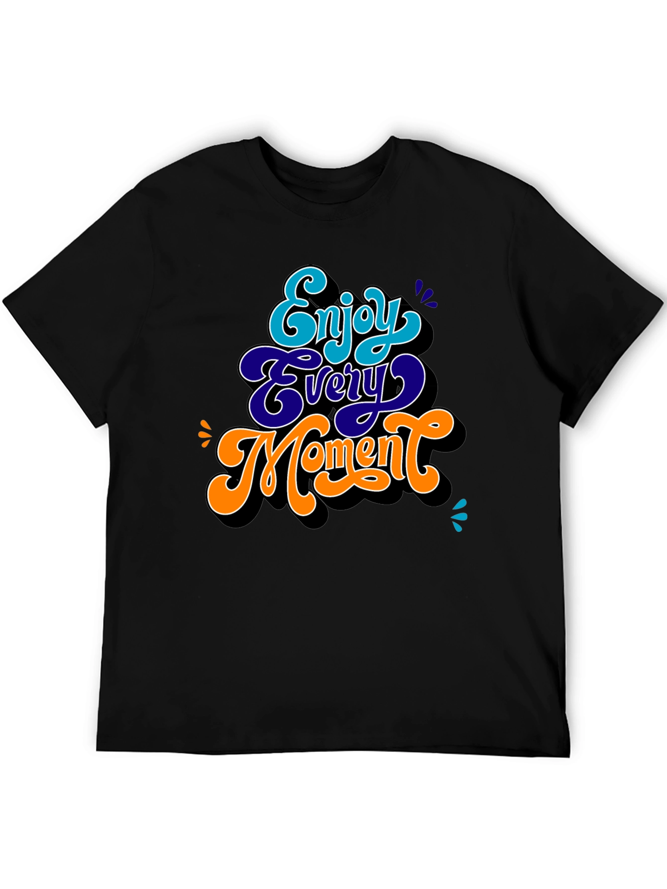 Black Enjoy Every Moment Graphic T-Shirt view 5