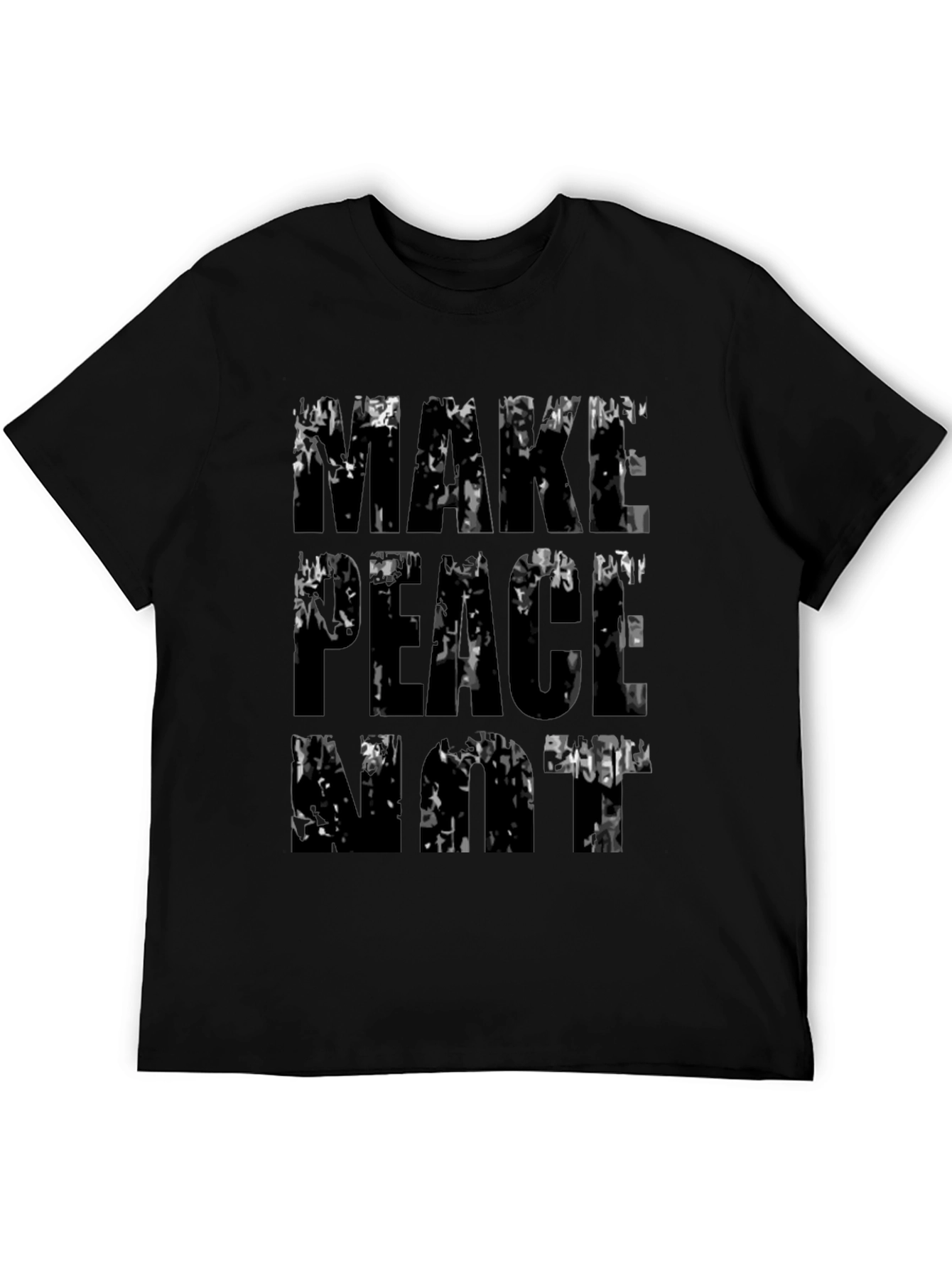 Black Make Peace Not War Graphic T-Shirt view 5