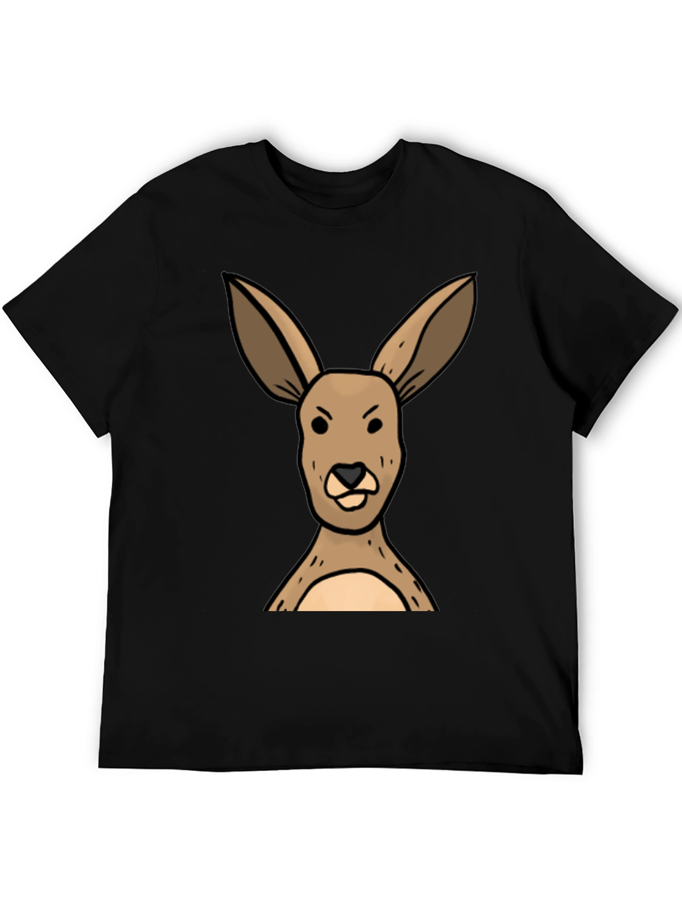 Black Funny Kangaroo Graphic Tee - Unisex Black T-Shirt view 5