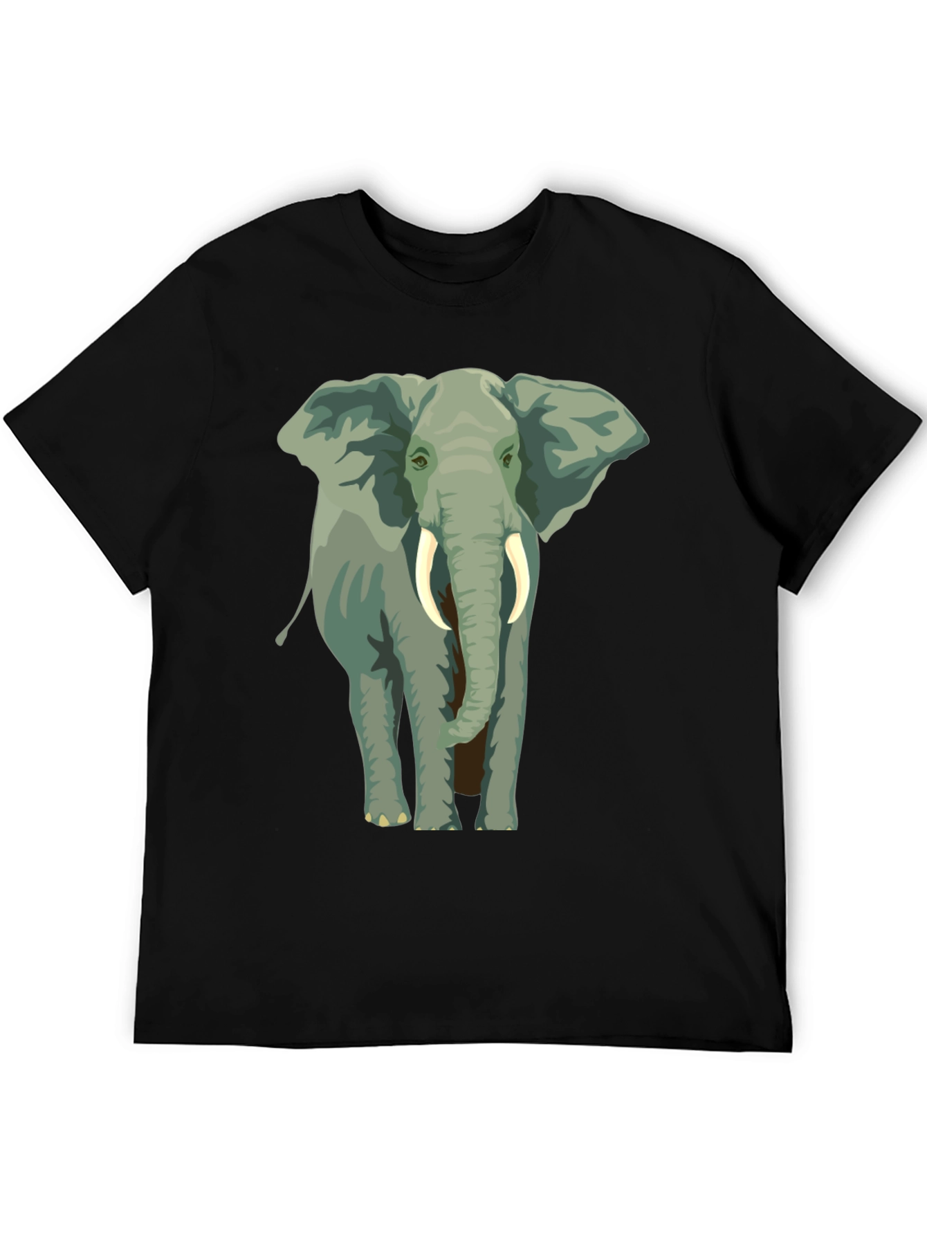 Black Elephant Graphic Print T-Shirt - Black view 5