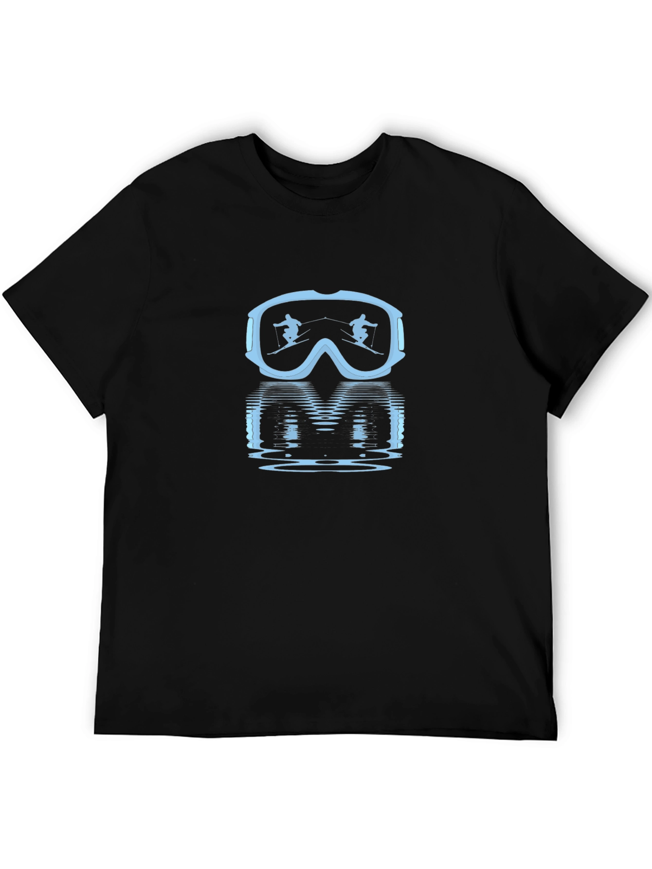 Black Ski Goggles Reflection Graphic Tee - Black view 5