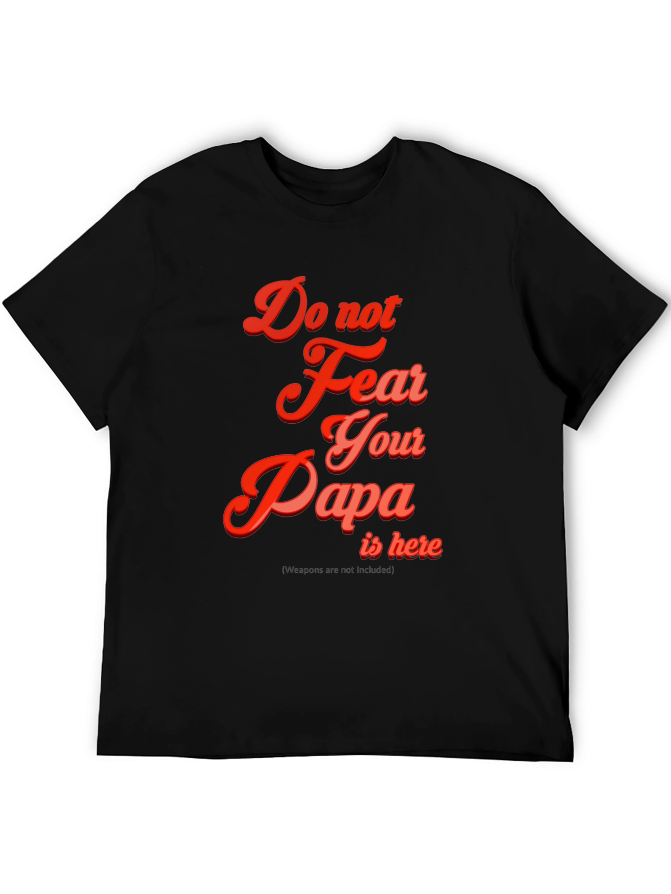 Black Do Not Fear Papa T-Shirt - Black Cotton Blend view 5