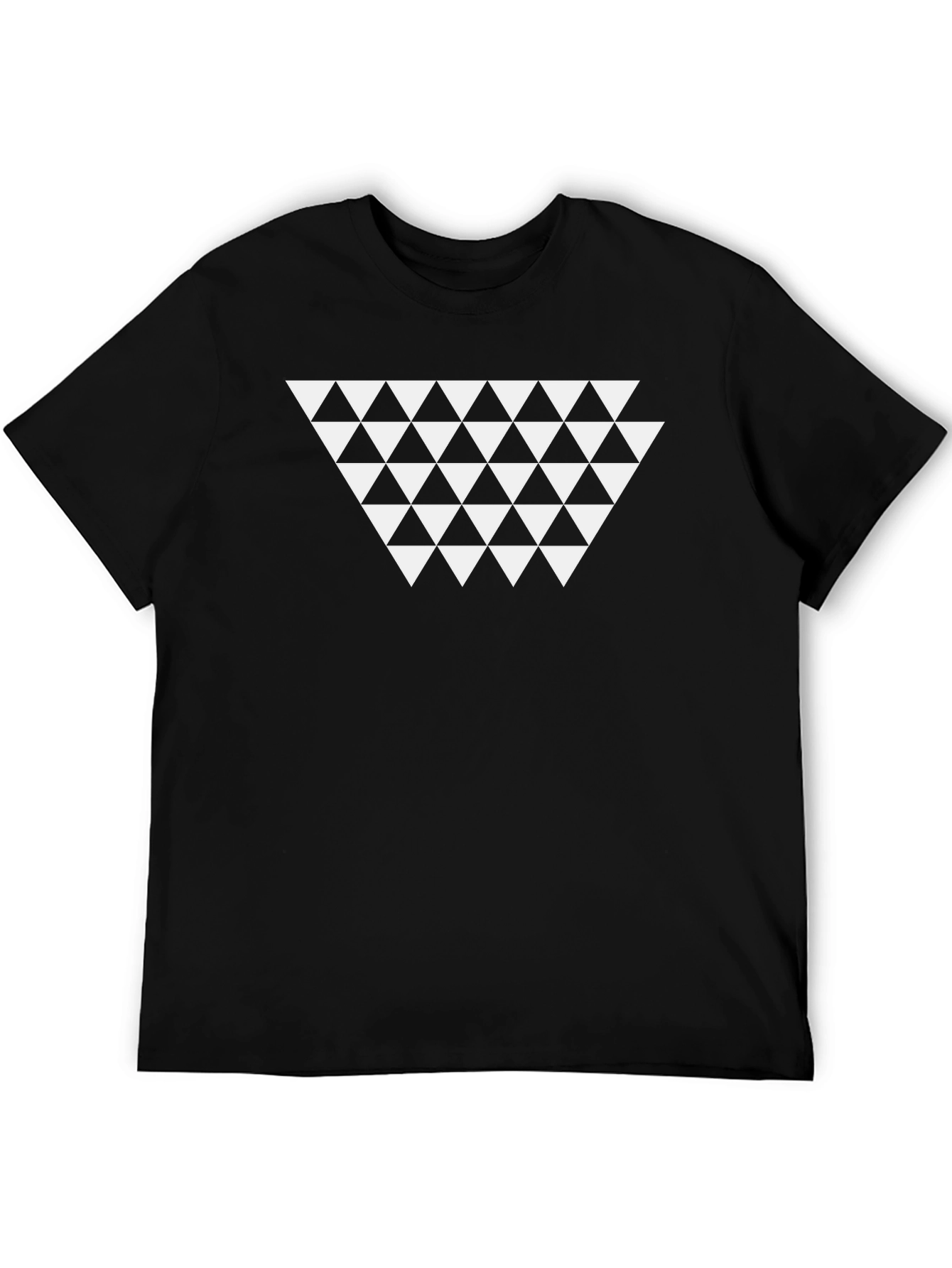 Black Geometric Triangle Graphic Tee - Modern Minimalist Shirt view 5