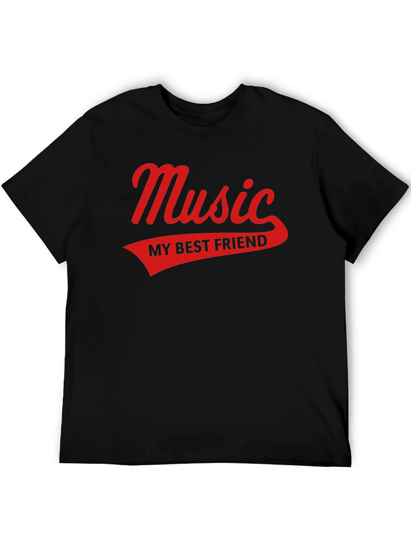 Black Music My Best Friend Black T-Shirt view 5