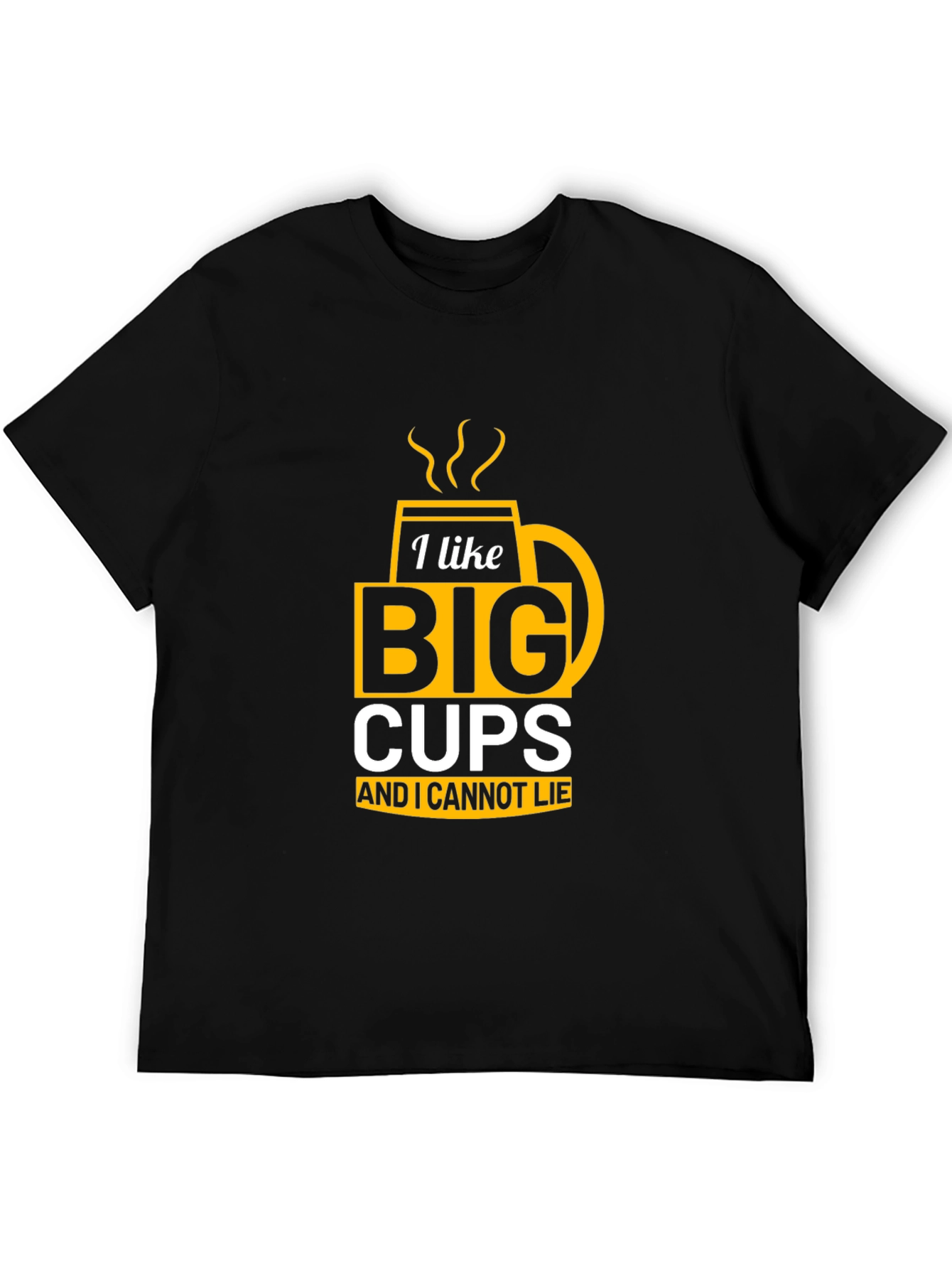Black I Like Big Cups Graphic Tee - Funny Coffee Lover Shirt view 5