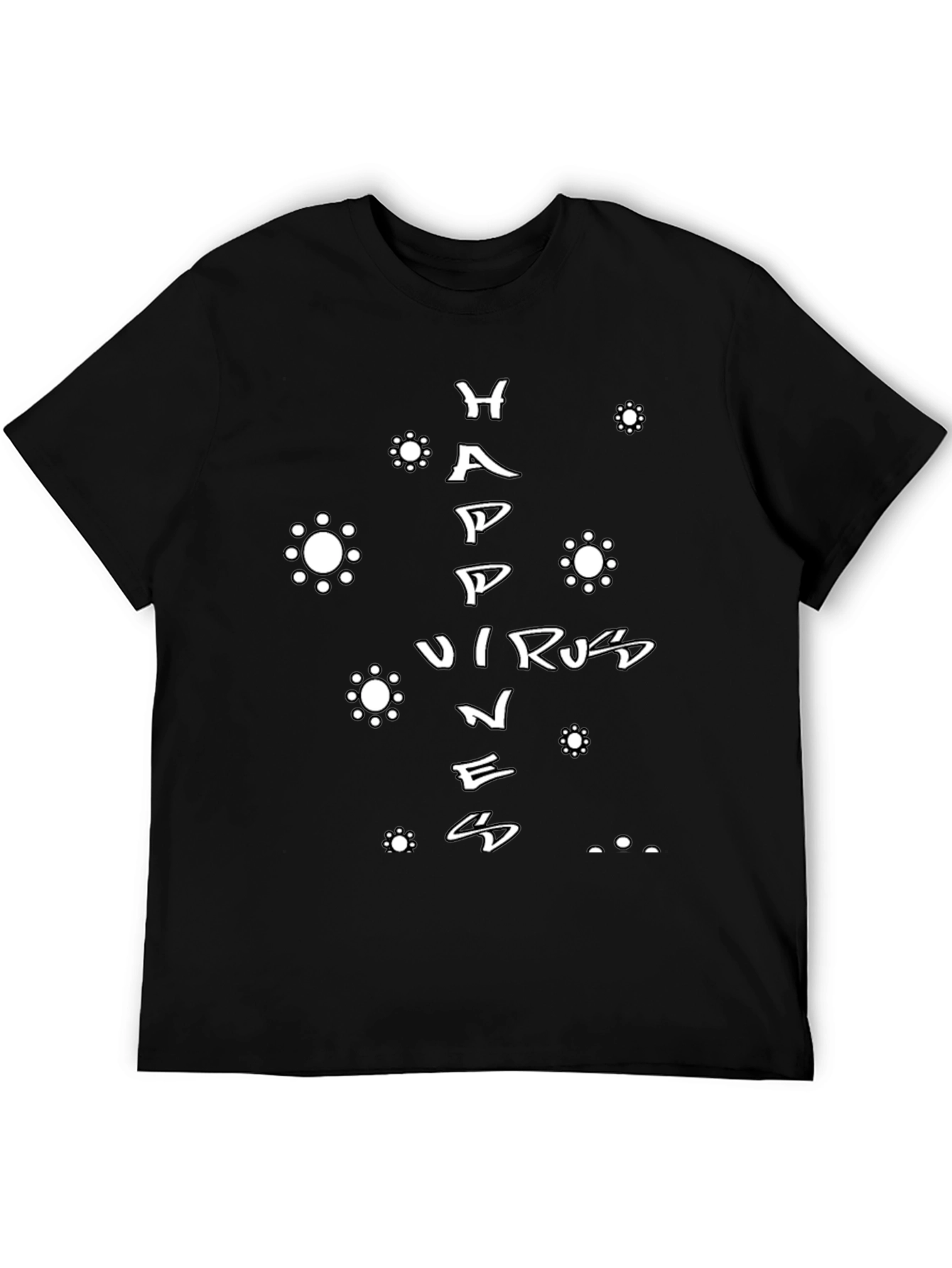 Black Happy Virus Kindness T-Shirt - Black Cotton Tee view 5