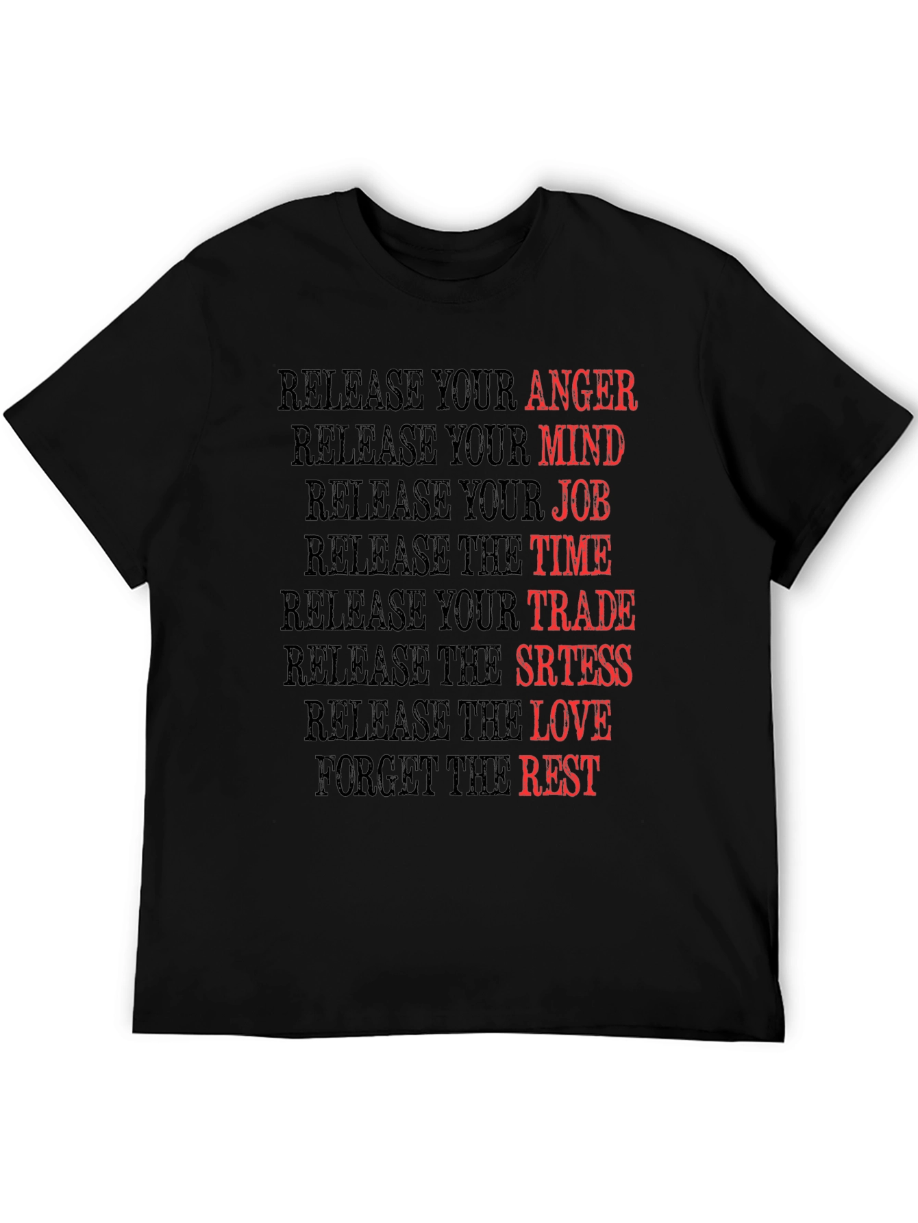 Black Release Your Anger Graphic T-Shirt view 5