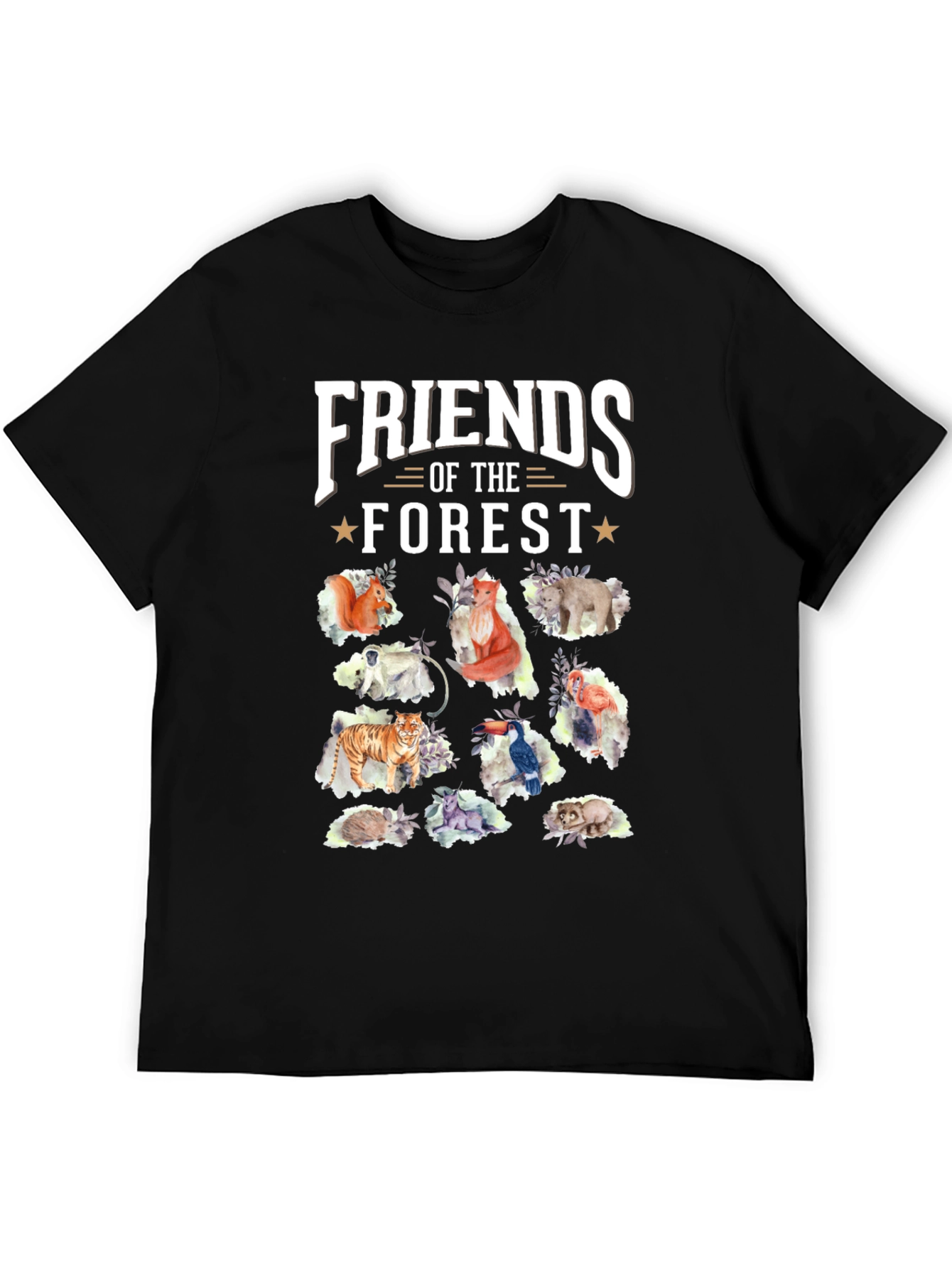 Black Friends of the Forest Black T-Shirt view 5
