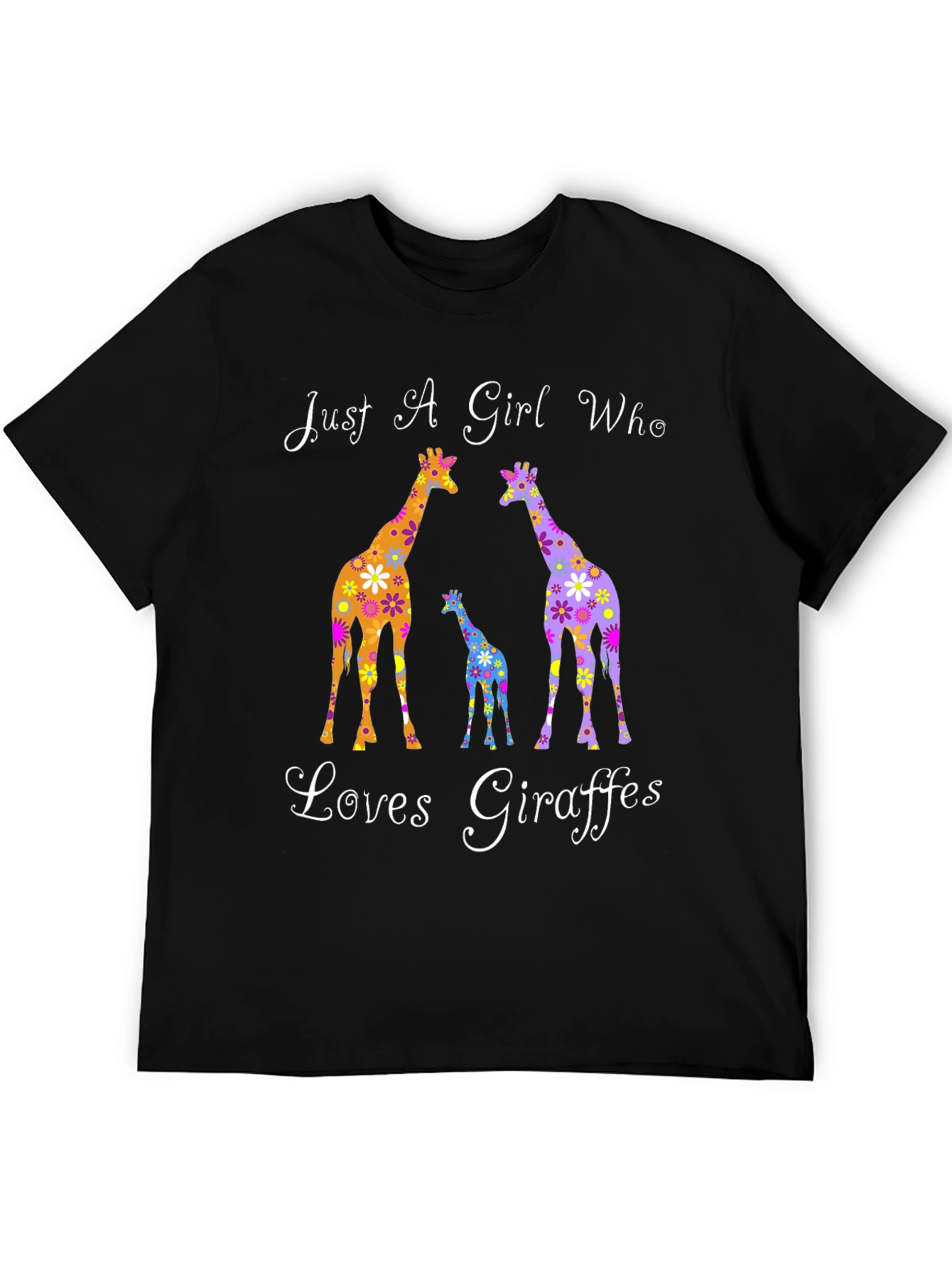 Black Giraffe Lover Graphic Tee | Women's Giraffe T-Shirt view 5
