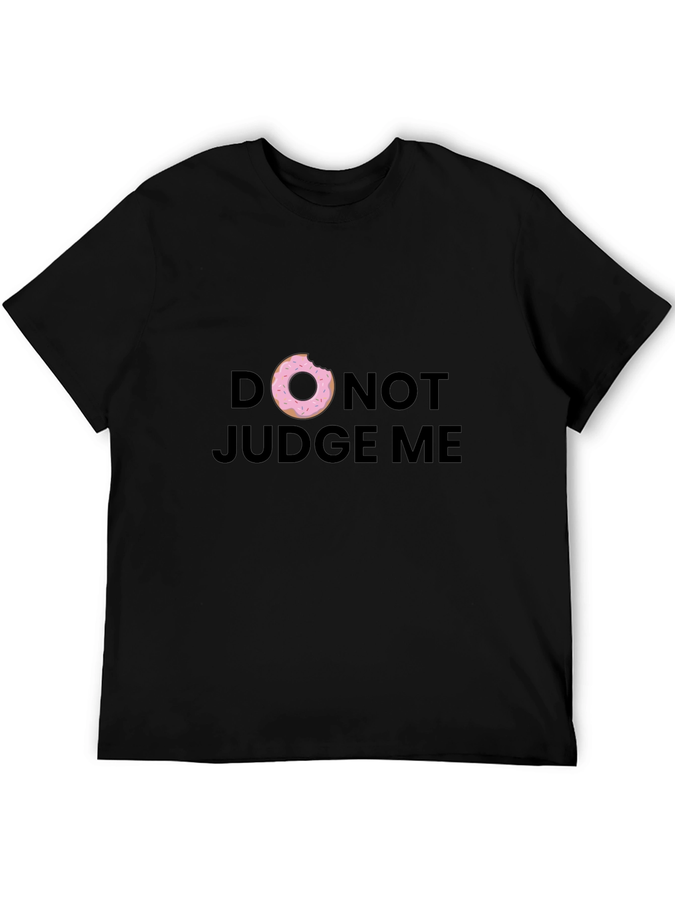 Black Donut Judge Me Graphic Tee - Black Cotton T-Shirt view 5