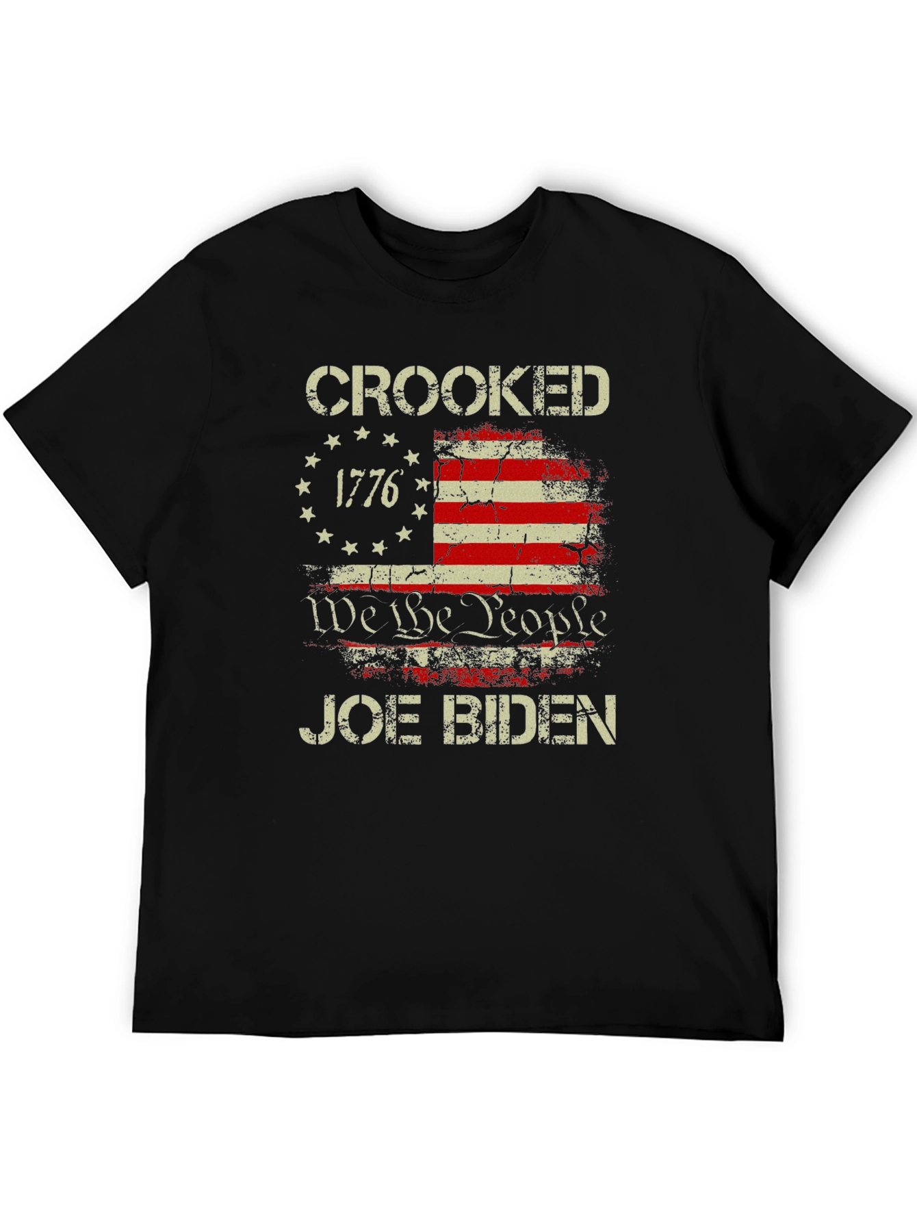 Black Crooked Joe Biden Graphic T-Shirt view 5