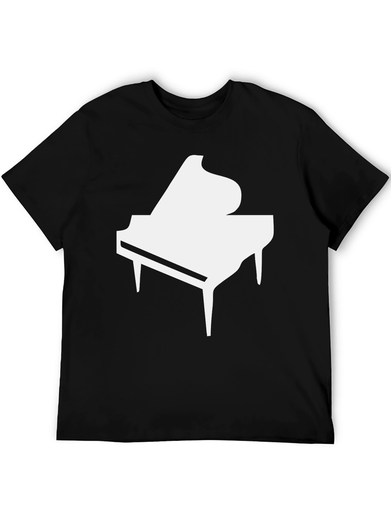 Black Grand Piano Graphic Tee - Music Lover's T-Shirt view 5