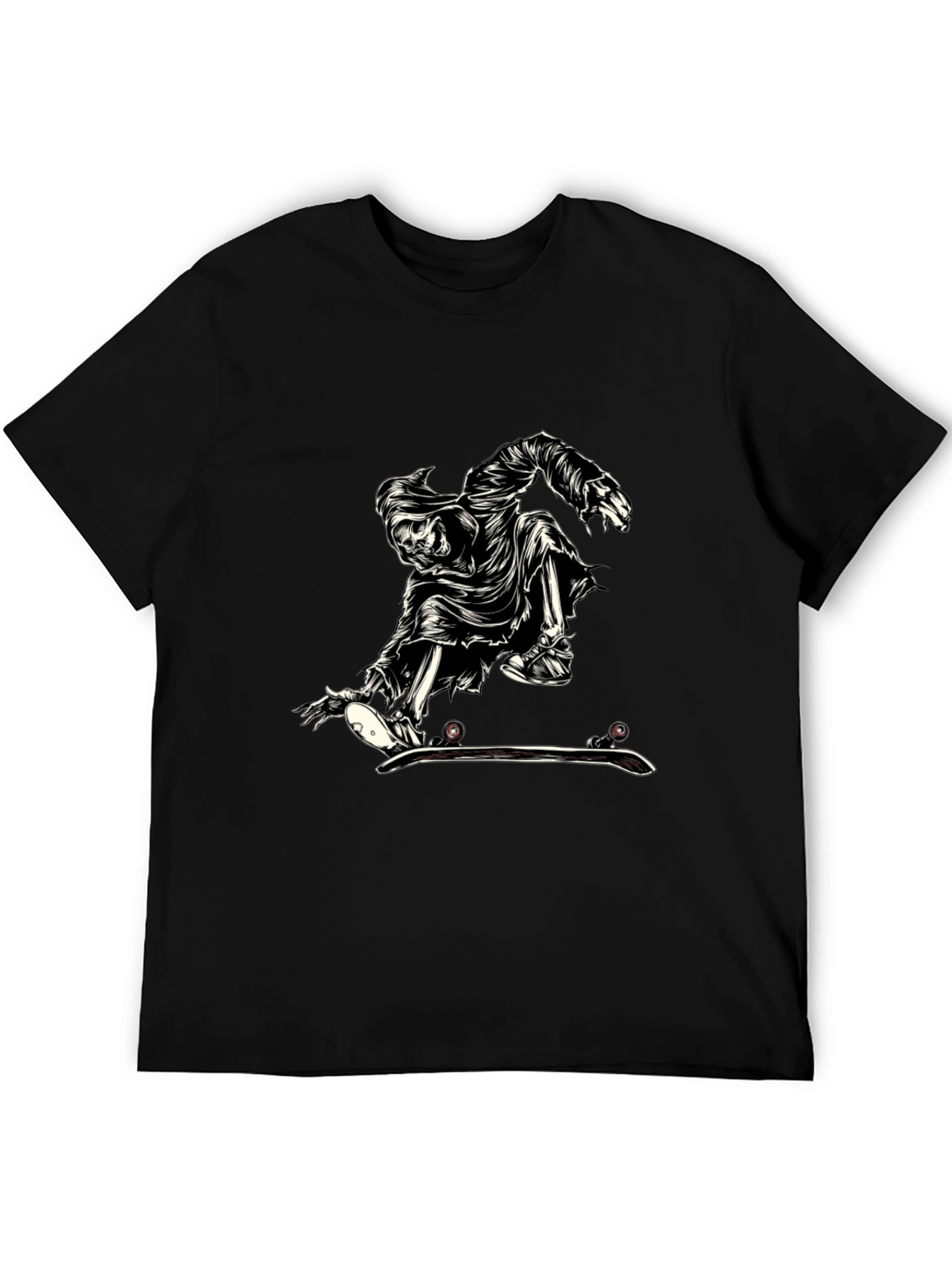 Black Grim Reaper Skate T-Shirt - Black view 5