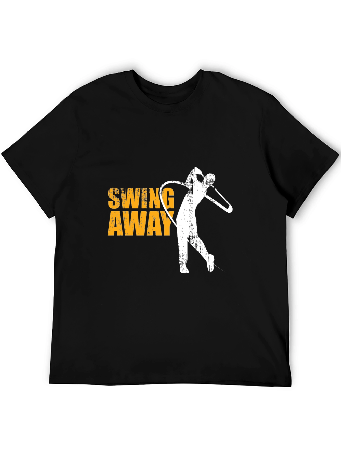 Black Golf Swing Away Tee - Black Cotton Graphic T-Shirt view 5