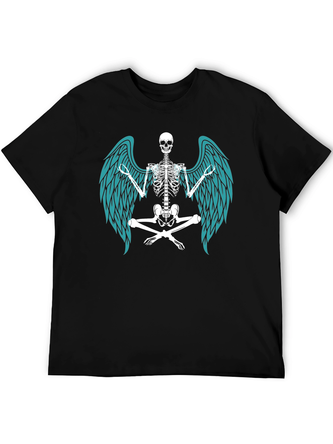 Black Winged Skeleton Graphic Tee - Men's Black T-Shirt view 5