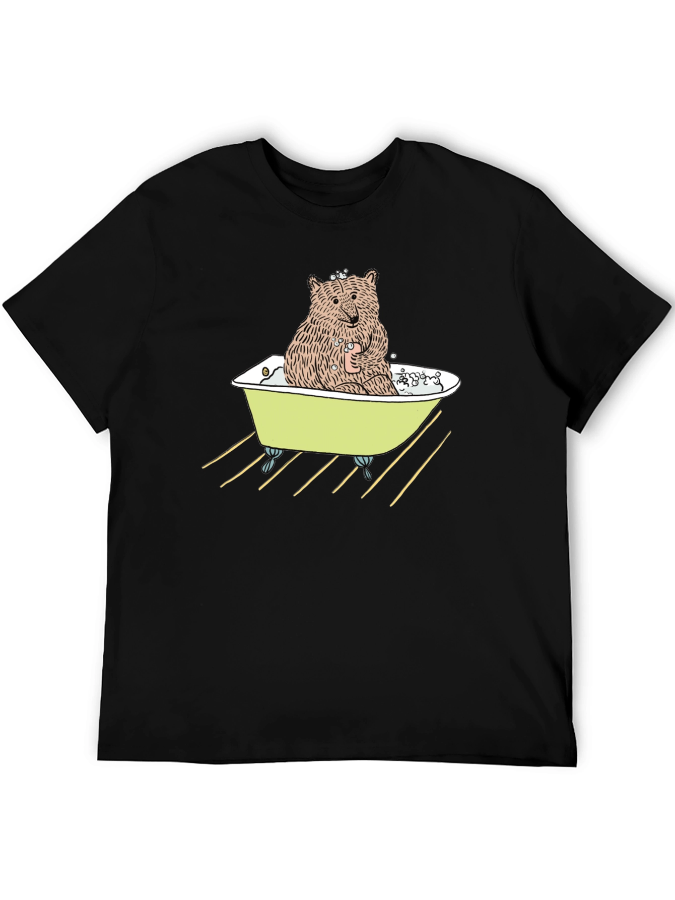 Black Bear in Bathtub Graphic Tee view 5