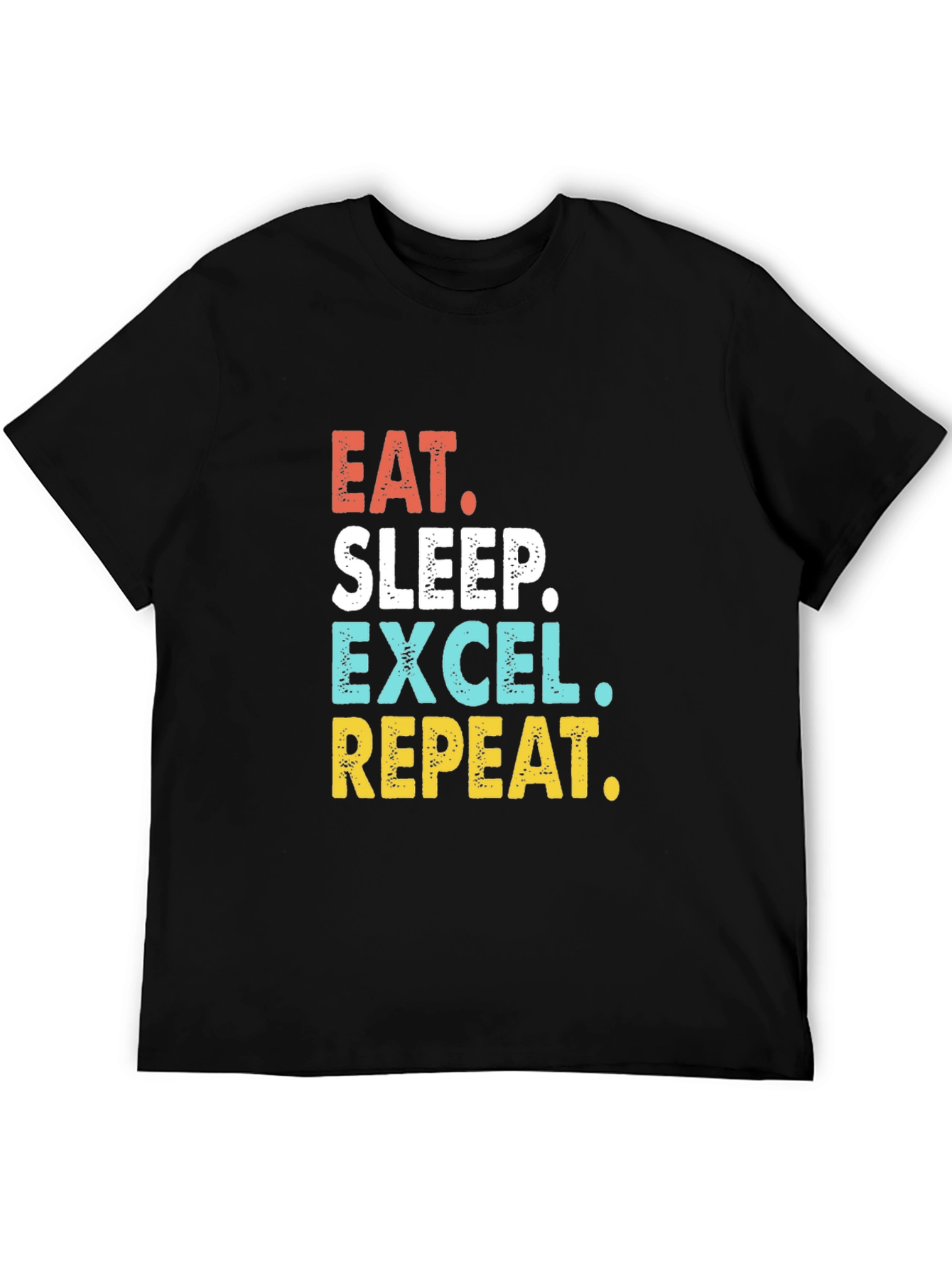 Black Eat Sleep Excel Repeat T-Shirt view 5