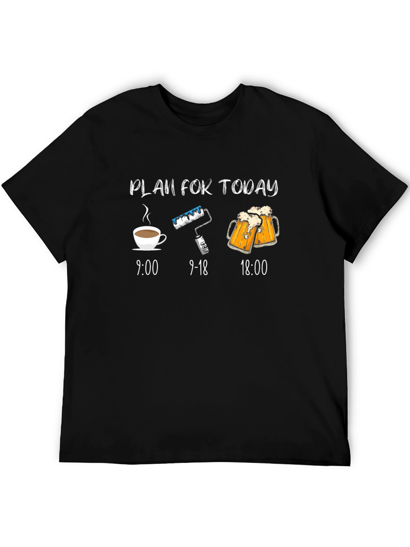 Black Plan For Today Graphic T-Shirt view 5