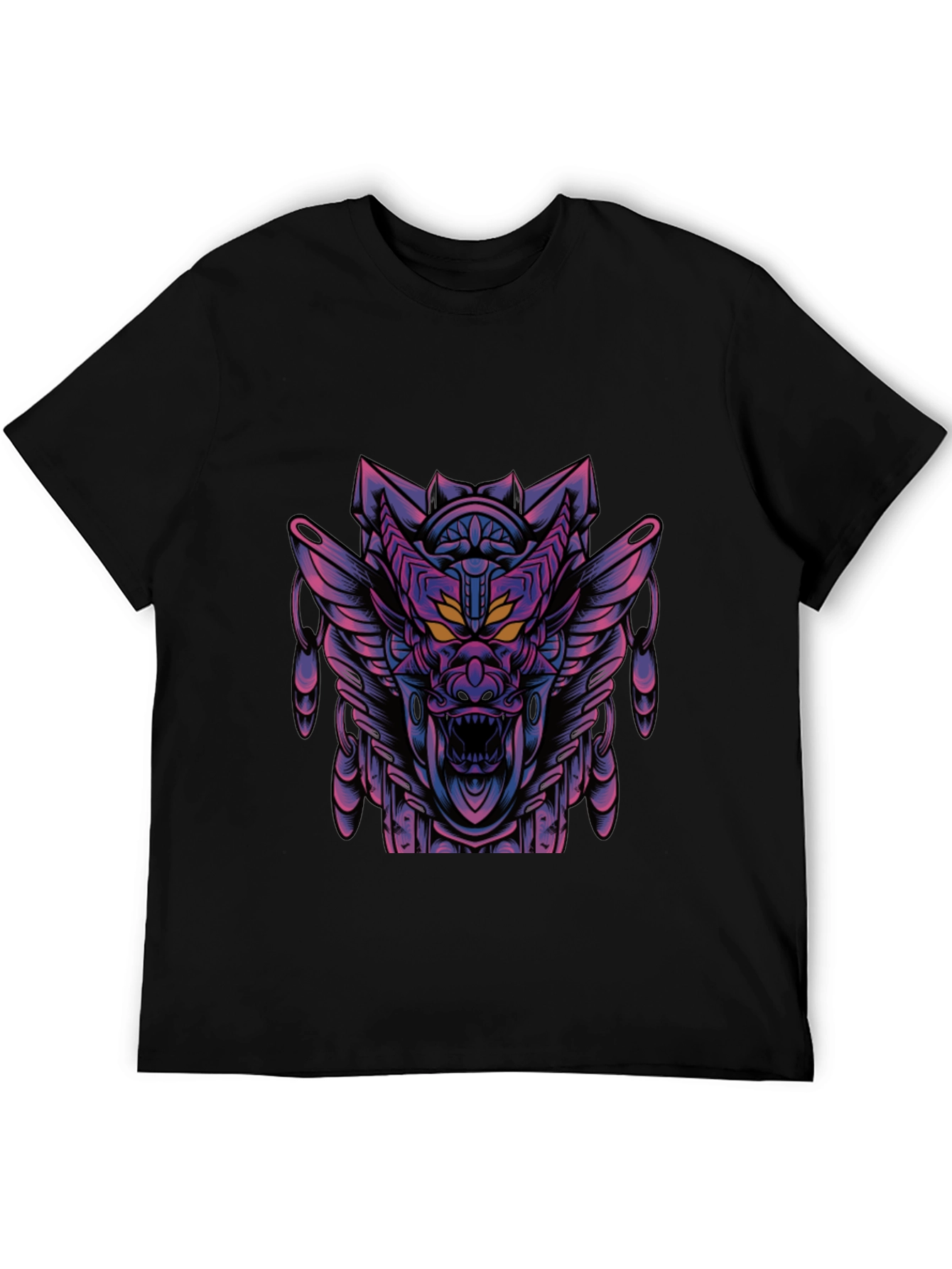 Black Cyberpunk Dragon Graphic Tee - Dark Style view 5