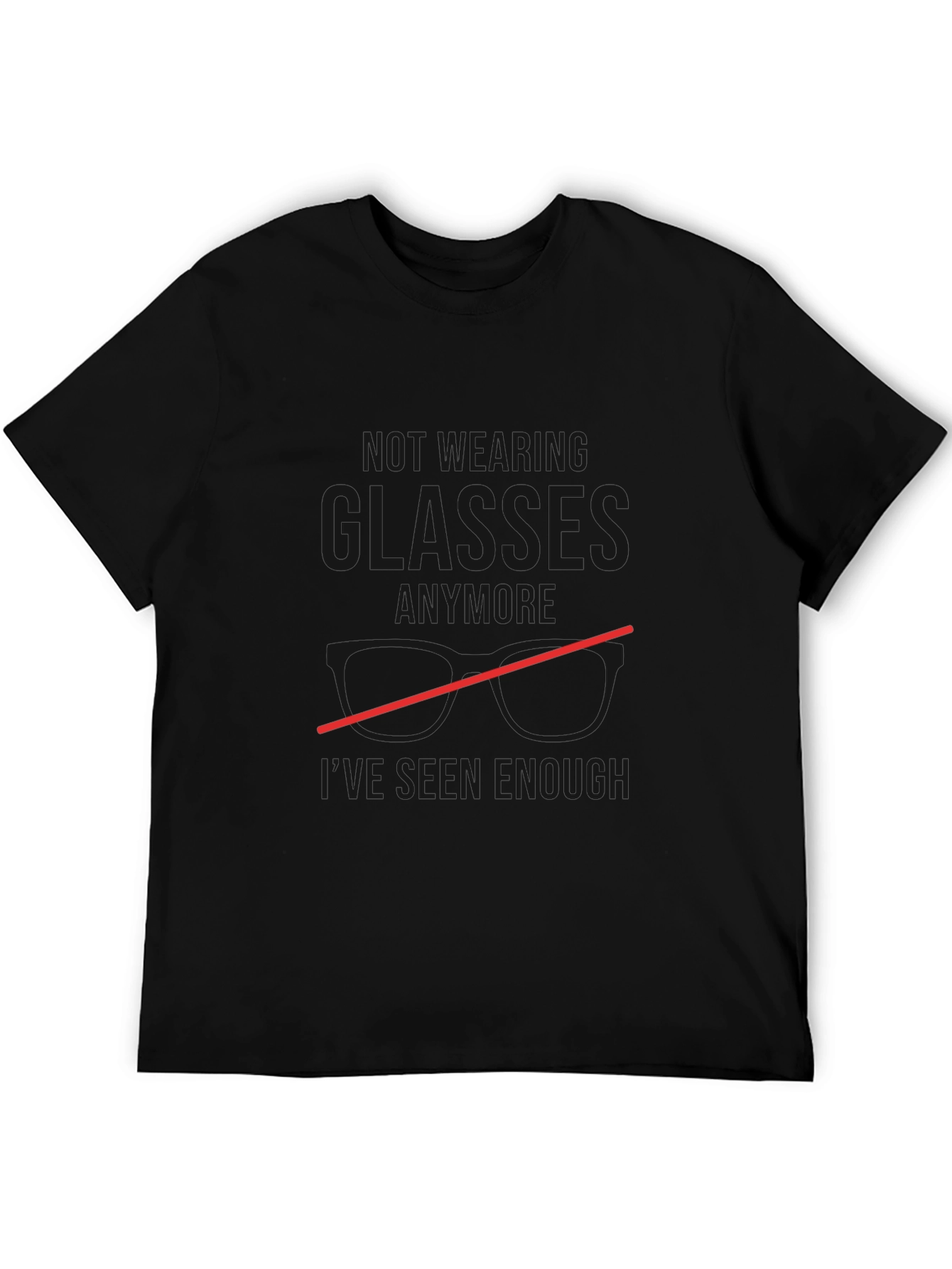 Black Funny "Wearing Glasses" Graphic Tee for Men view 5