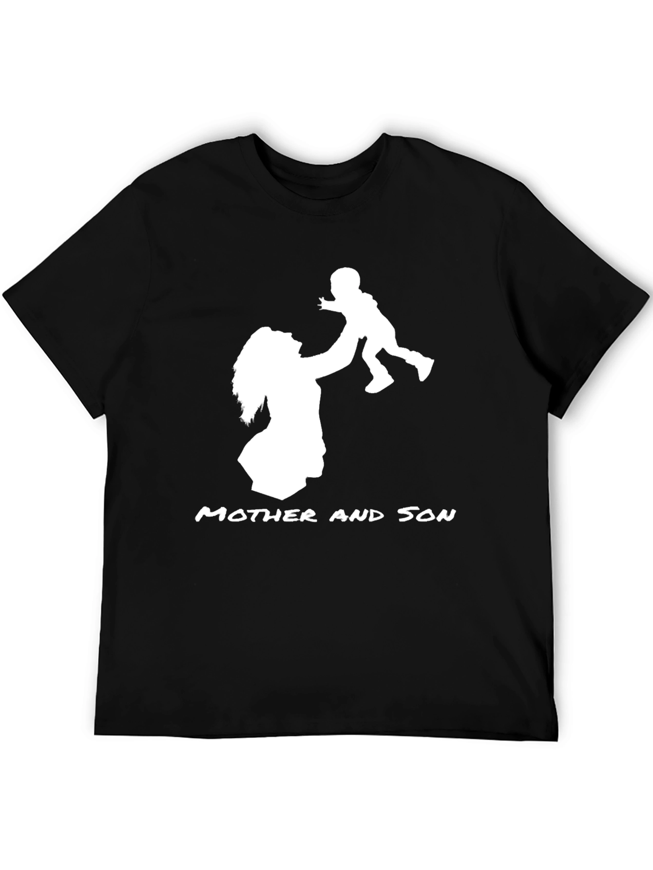 Black Mother and Son Graphic Print Black T-Shirt view 5