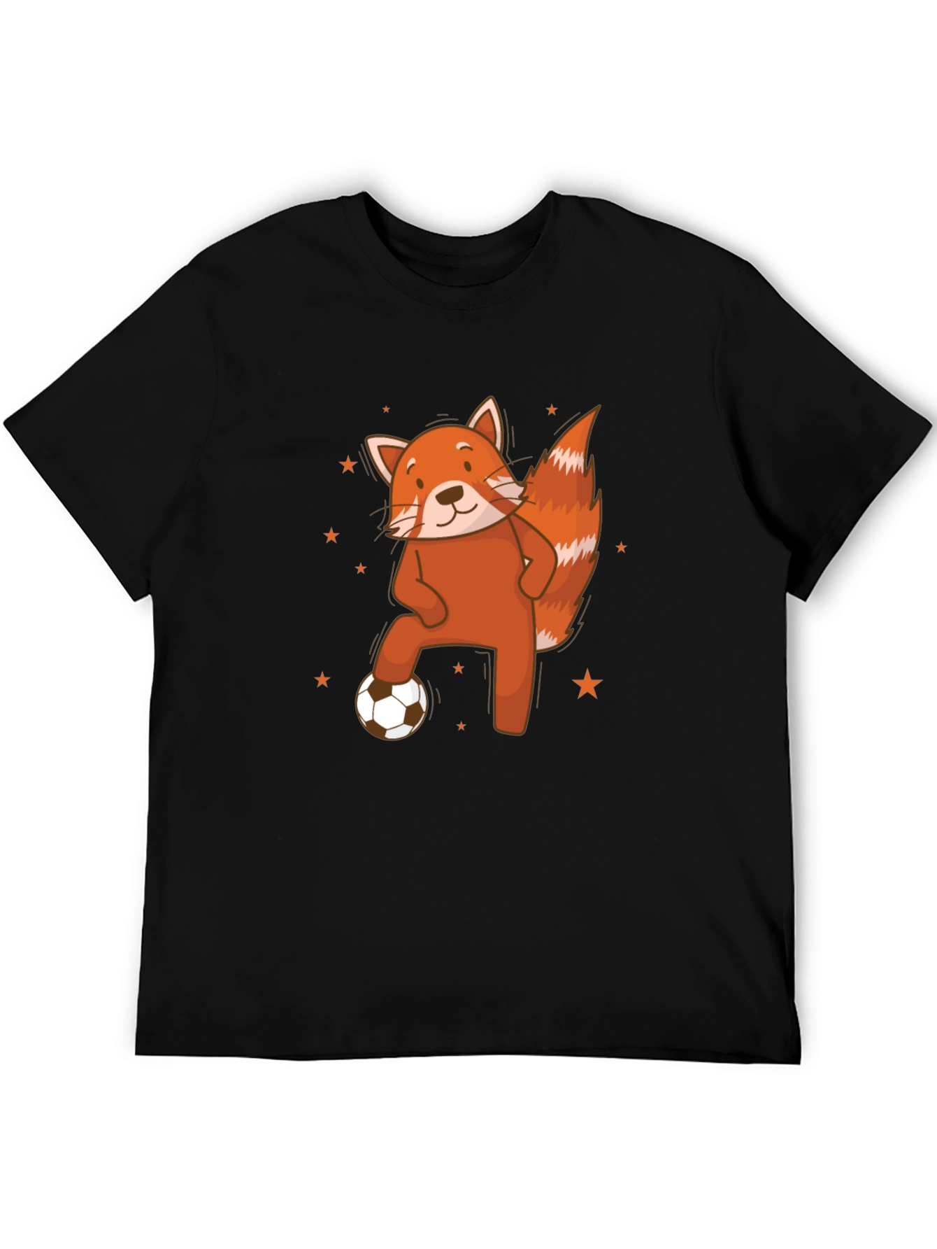 Black Red Panda Soccer T-Shirt - Cute Animal Tee view 5