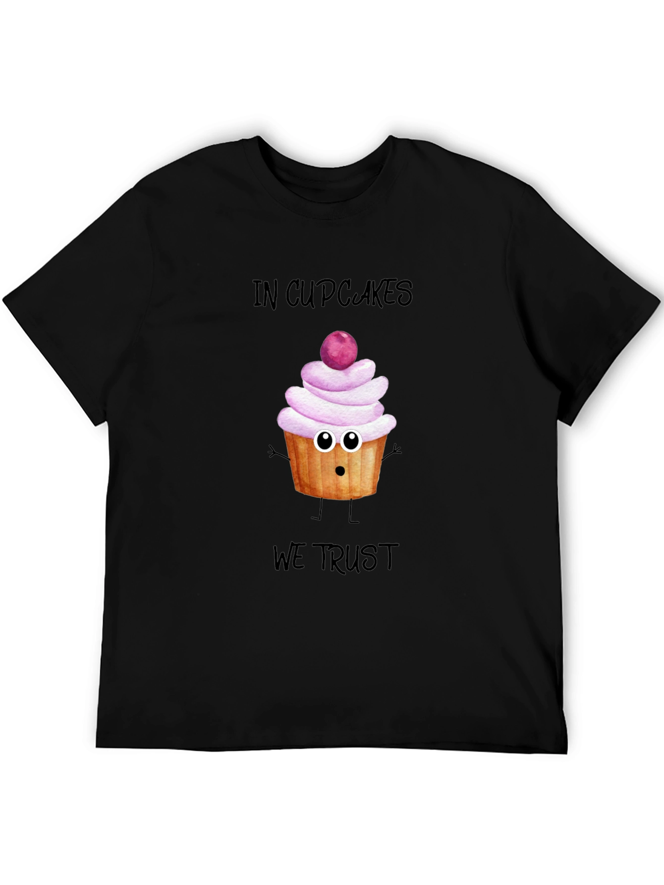 Black In Cupcakes We Trust T-Shirt - Funny Dessert Tee view 5